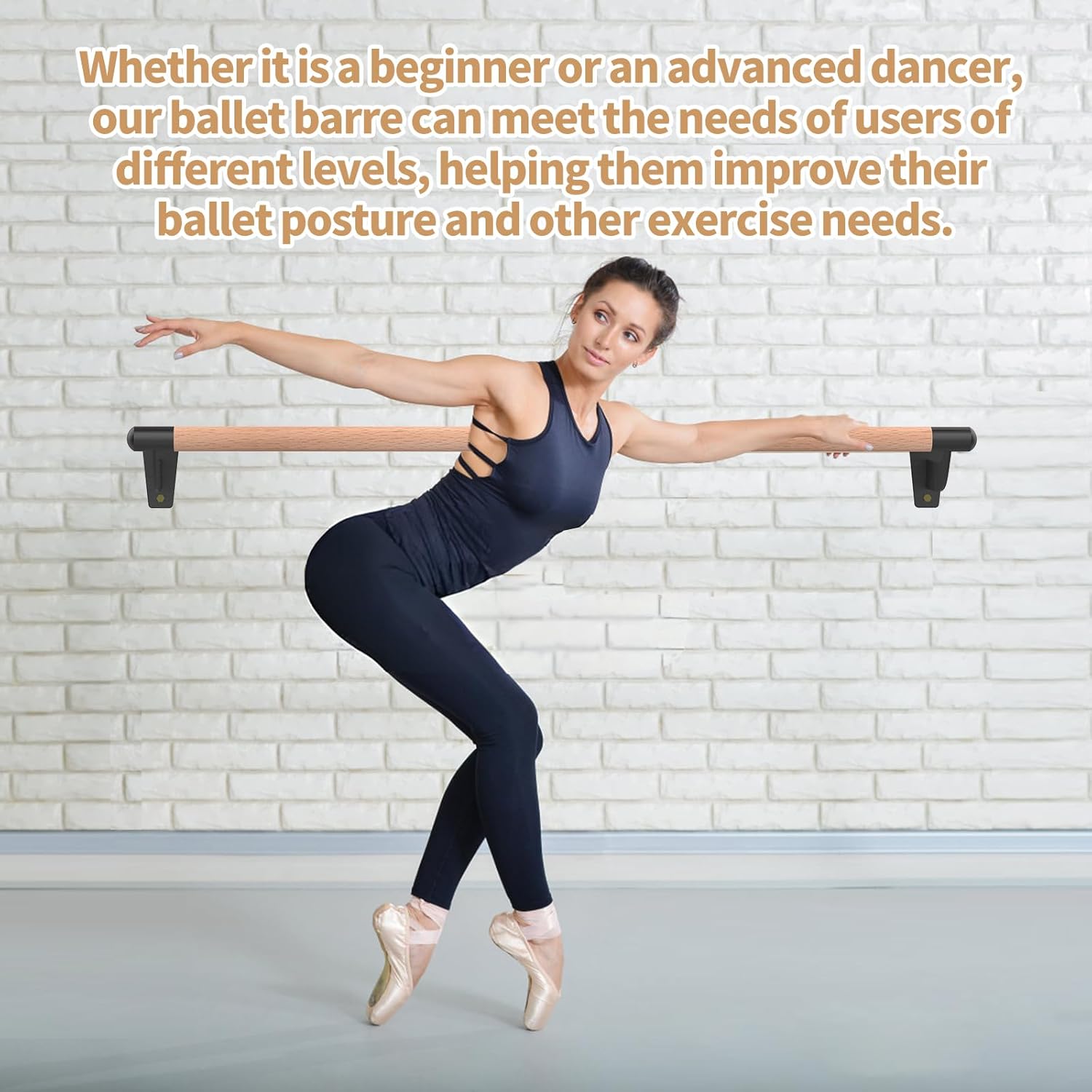 4FT Ballet Barre Wall Mount, Ballet Barre for Home, Ballet Barre, Freestanding Ballet Barre for Home Adult, Ballet Bar for Home Workout Dance Equipment