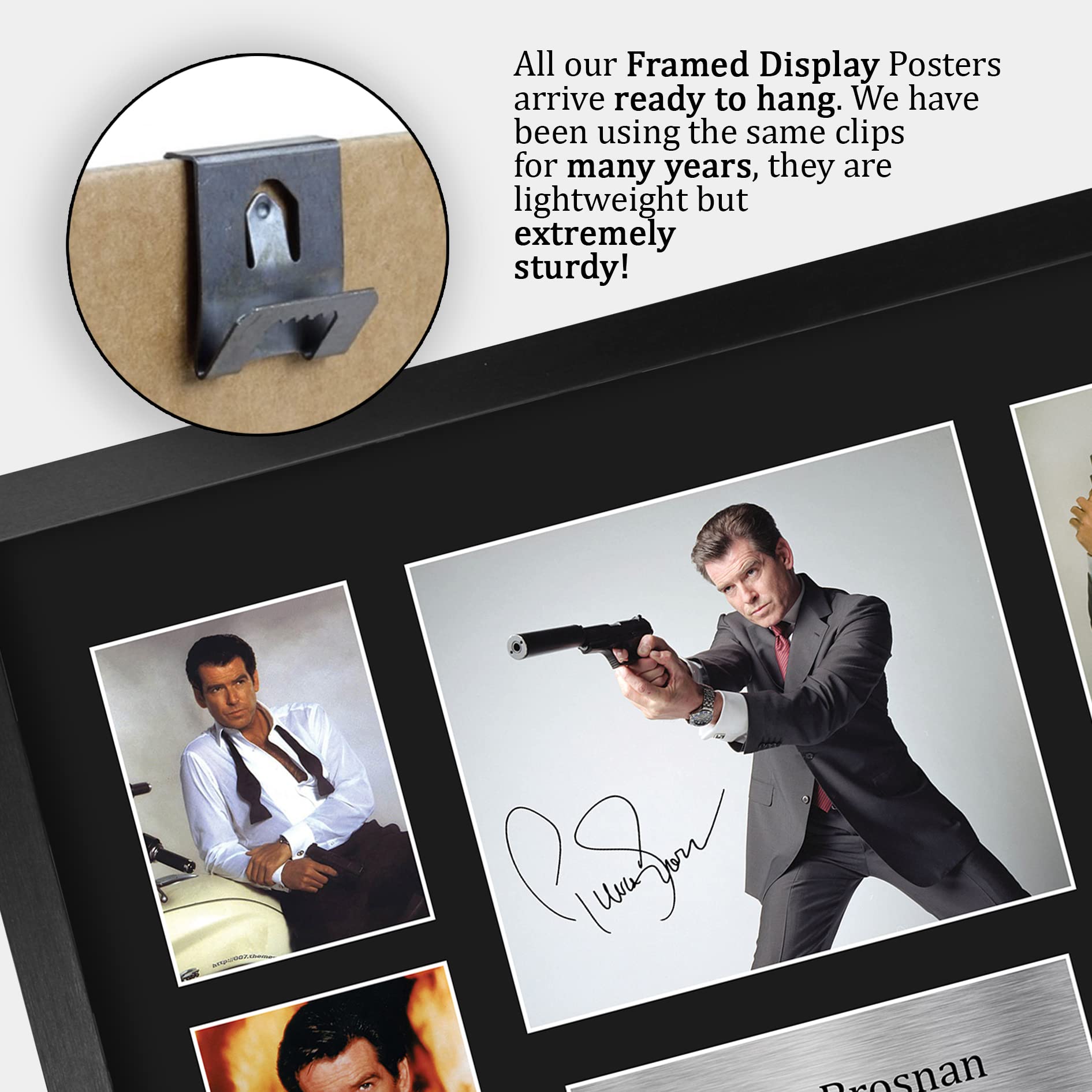 Pierce Brosnan A4 Gerahmtes James Bond Foto - Signiertes Druck Bild Für 007 Fans | Geschenk Für Bond Liebhaber