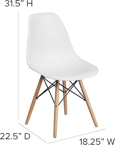 Miniatura 50 de Flash Furniture - Paquete de 2 sillas Elon Series de plástico negro con patas de madera Negro -,Gris (Moss