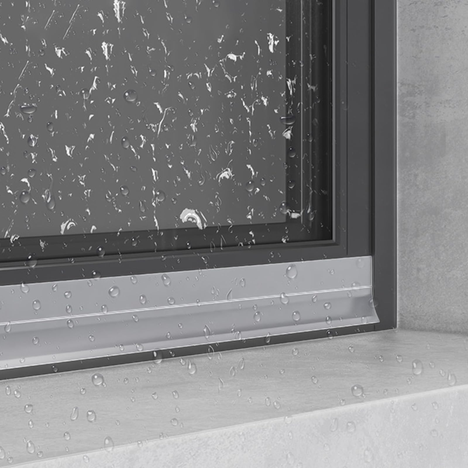 Vllentin Self-Adhesive Rain Drip Guard,Rain Deflectors For Exterior Doors,Reinforced Rubber Weather Bar,Fits Snugly,Suitable For Blocking Rainwater,Water Accumulation