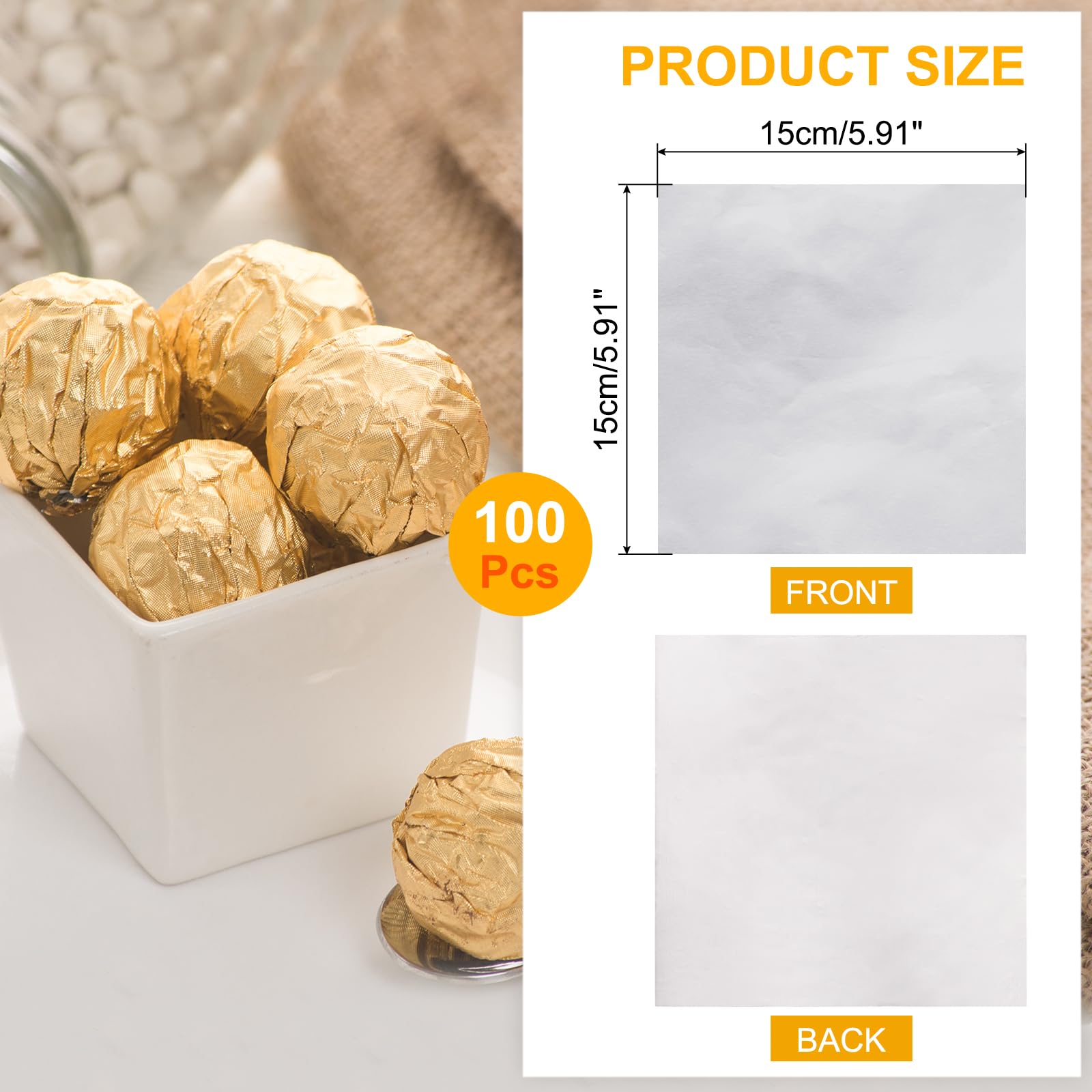 Amazon | uxcell 100個 アルミ箔包装紙 15 x 15cm アルミホイル