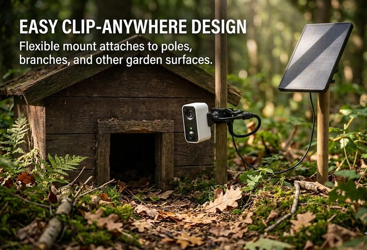 Hedgehog Feeder Camera WiFi 4MP HD - Stazione di alimentazione per riccio per la fauna selvatica del giardino, telecamera WiFi ad energia solare con app Live View, visione notturna, avvisi di