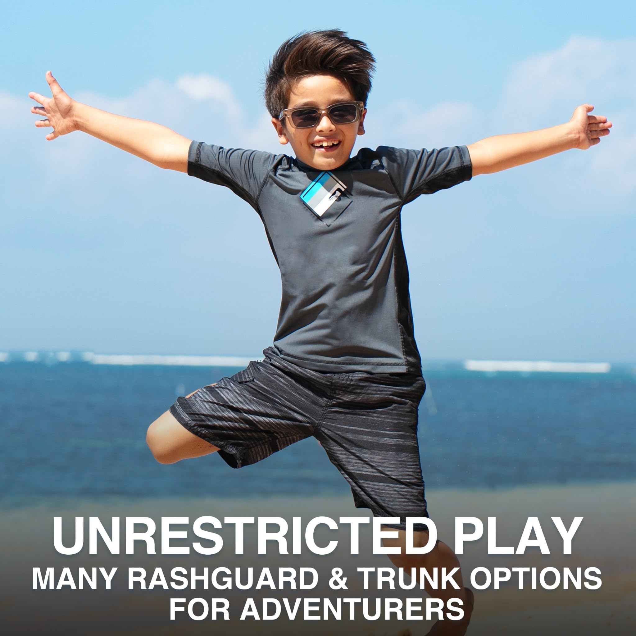 Kanu Surf Jungen UPF 50+ Sun Protective Rashguard Swim Shirt Rash Guard Hemd, Victor anthrazit, Medium