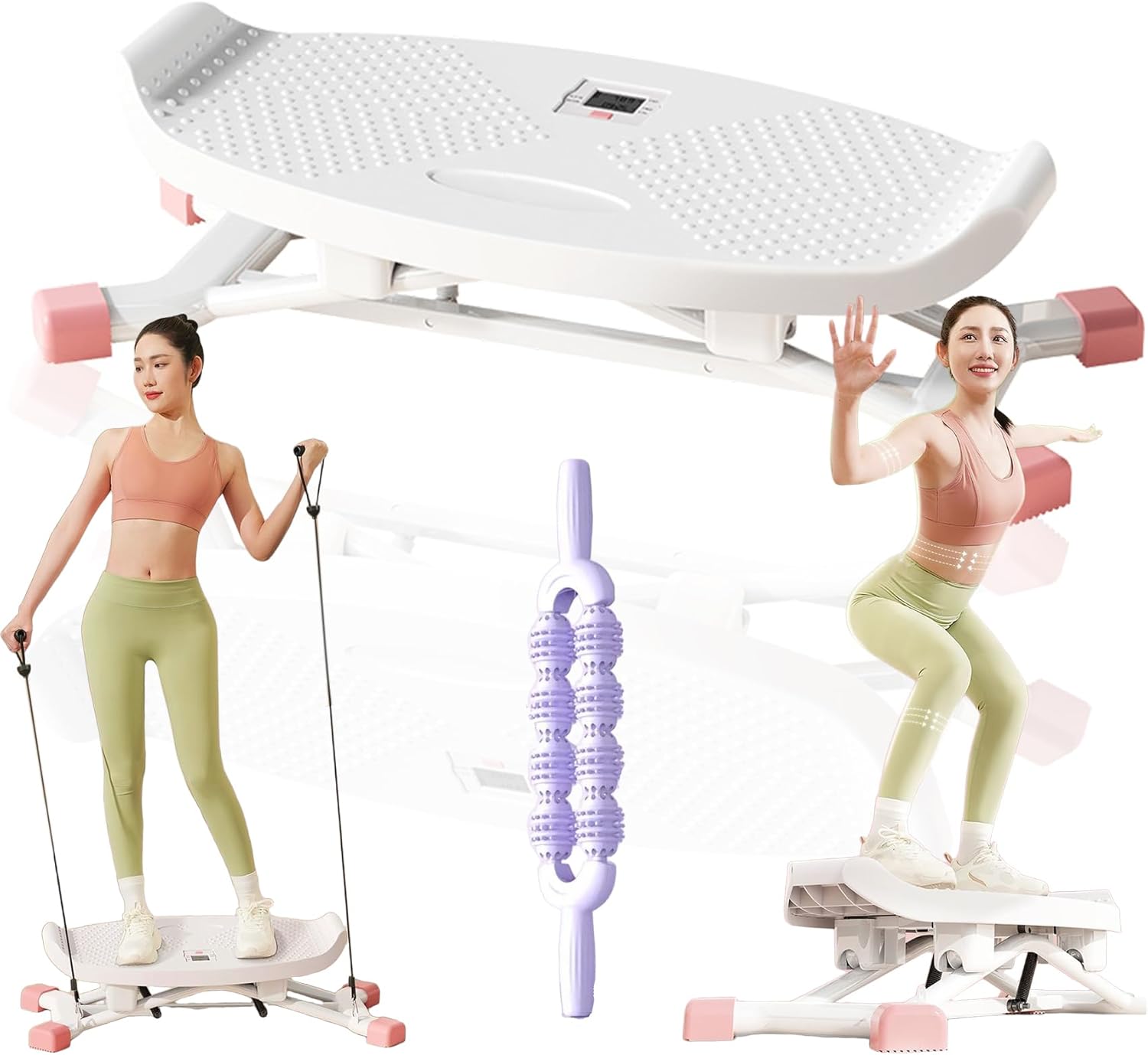 Balance Board, All-Motion Trainer, Portable Ski Balancing Machine with LCD Monitor, Balance Board with Resistance Bands, Burn Fat, Sculpt Curves & Feel Stronger