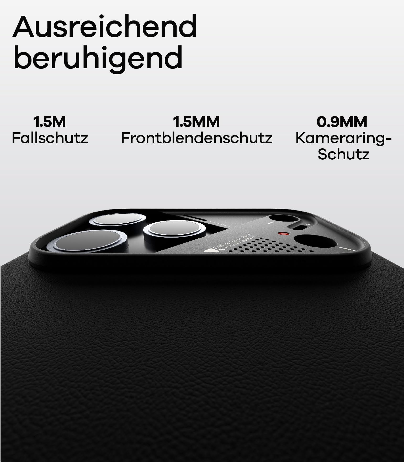 Aulumu A17 Veganes Leder Hülle für iPhone 17 Pro Max Case für Magsafe mit Kühlrippen und Kamerasteuerung Schutzhülle, CoolHyper Handyhülle Stoßfest Kratzfest Komplett Wrap-Around, Schwarz
