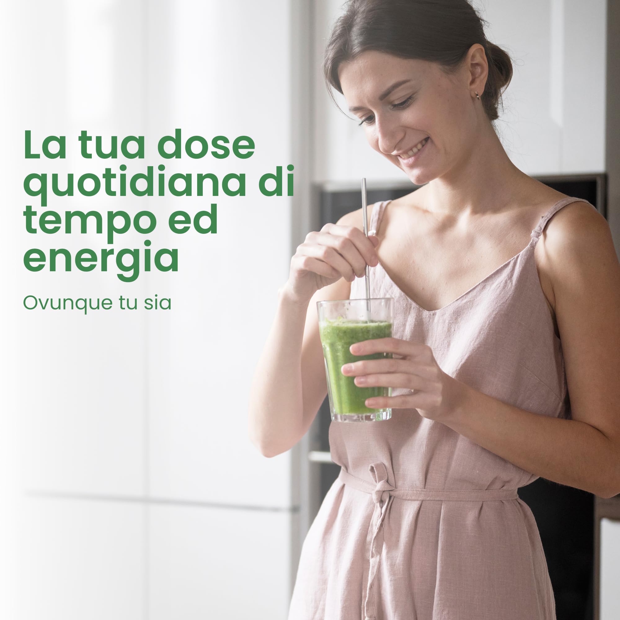 GREENORA Polvere di Spirulina, Spinaci, Zenzero, Cavolo Riccio, Mango e Kiwi per Smoothie. Frutta e Verdura Liofilizzata 100% Naturale. Vegan. 100g