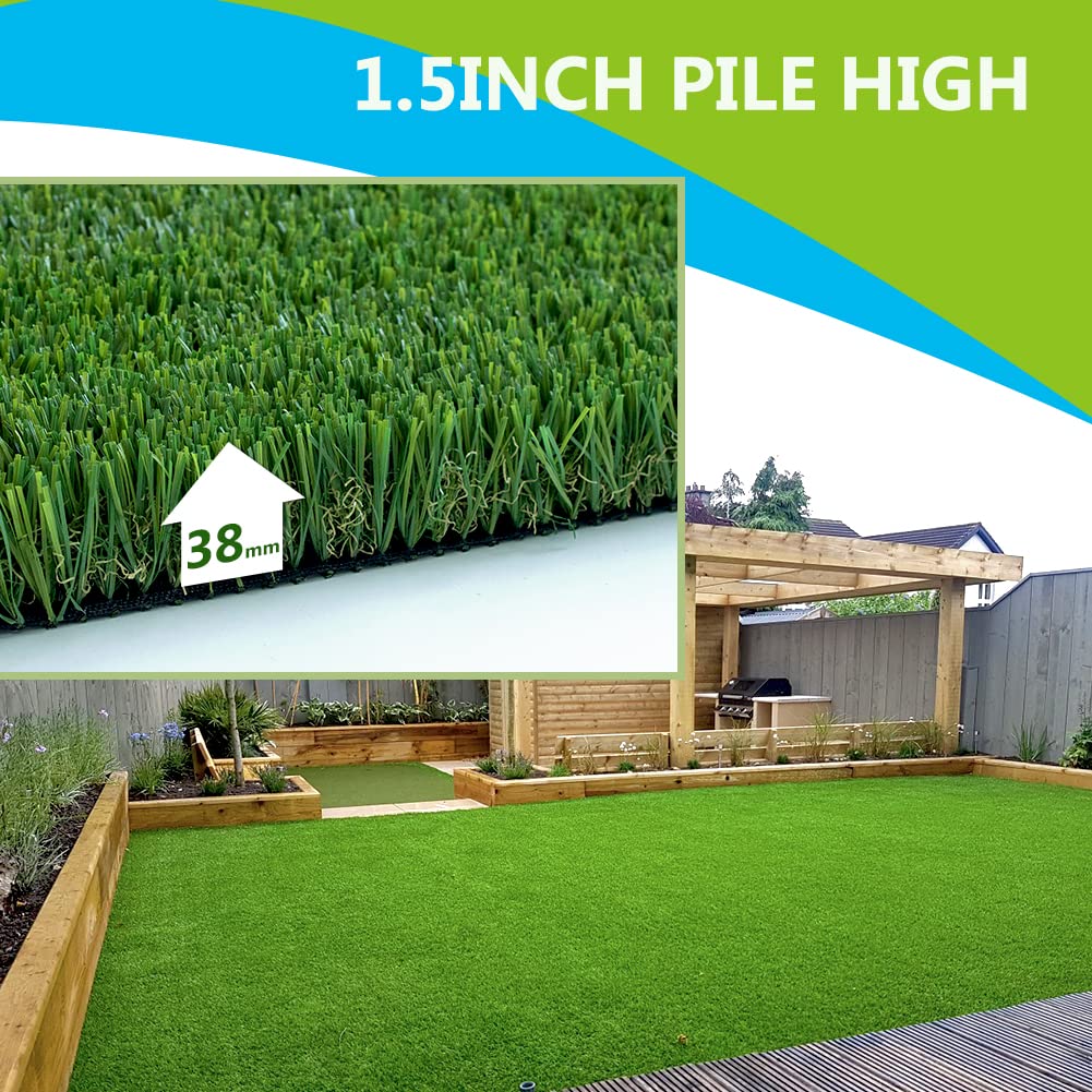 Amazon.co.jp: Shuonuo デラックス人工芝、3.8 cm パイル高さ 厚さ