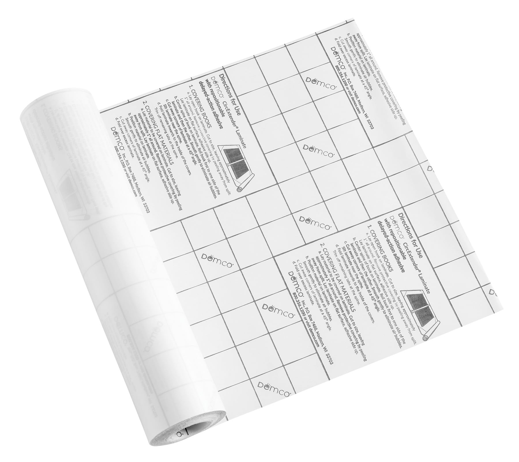 Demco® CircExtender2X® Laminate Rolls – Glossy Polypropylene Book Covering – Moderate Thickness for Everyday Protection – 400" Long – Multiple Widths