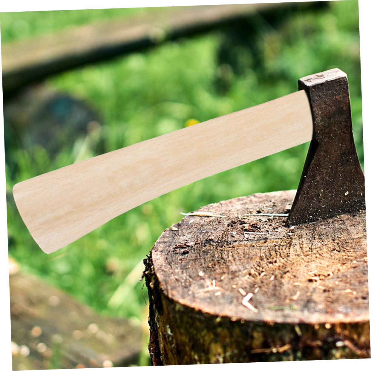 BRIGHTFUFU 1 Set Wooden Axe Handle Replacement for Chopping Camping Firewood Cutting Compatible with Various Axe Types Easy Maintenance Hardwearing