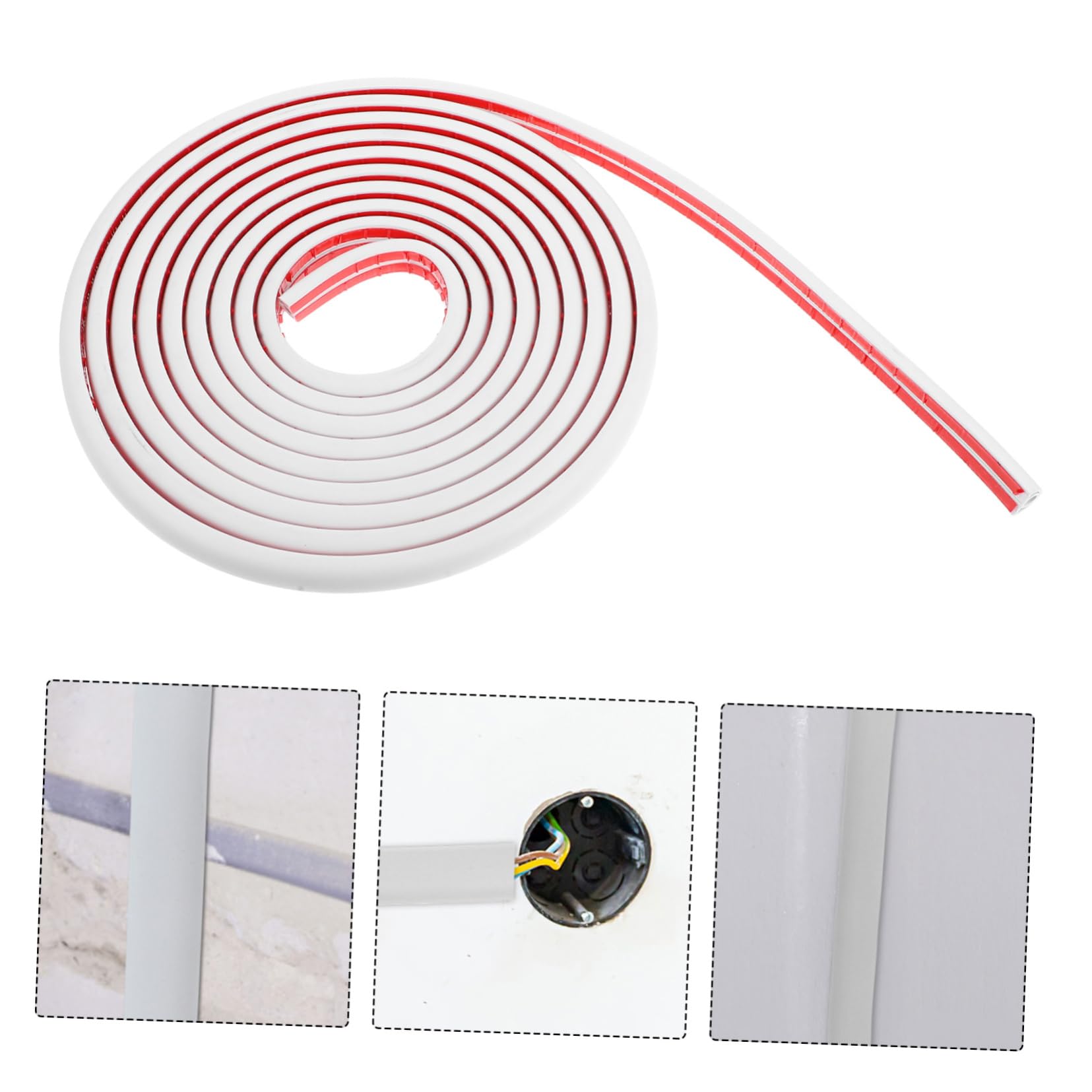 Canaleta de Cables de PVC Blanco Autoadhesiva para Suelo
