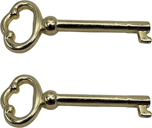 Llave de esqueleto universal reproducción de latón para gabinetes, curio, joyeros, escritorio y más, paquete de 1 - KY-2 (latón, juego de 2)