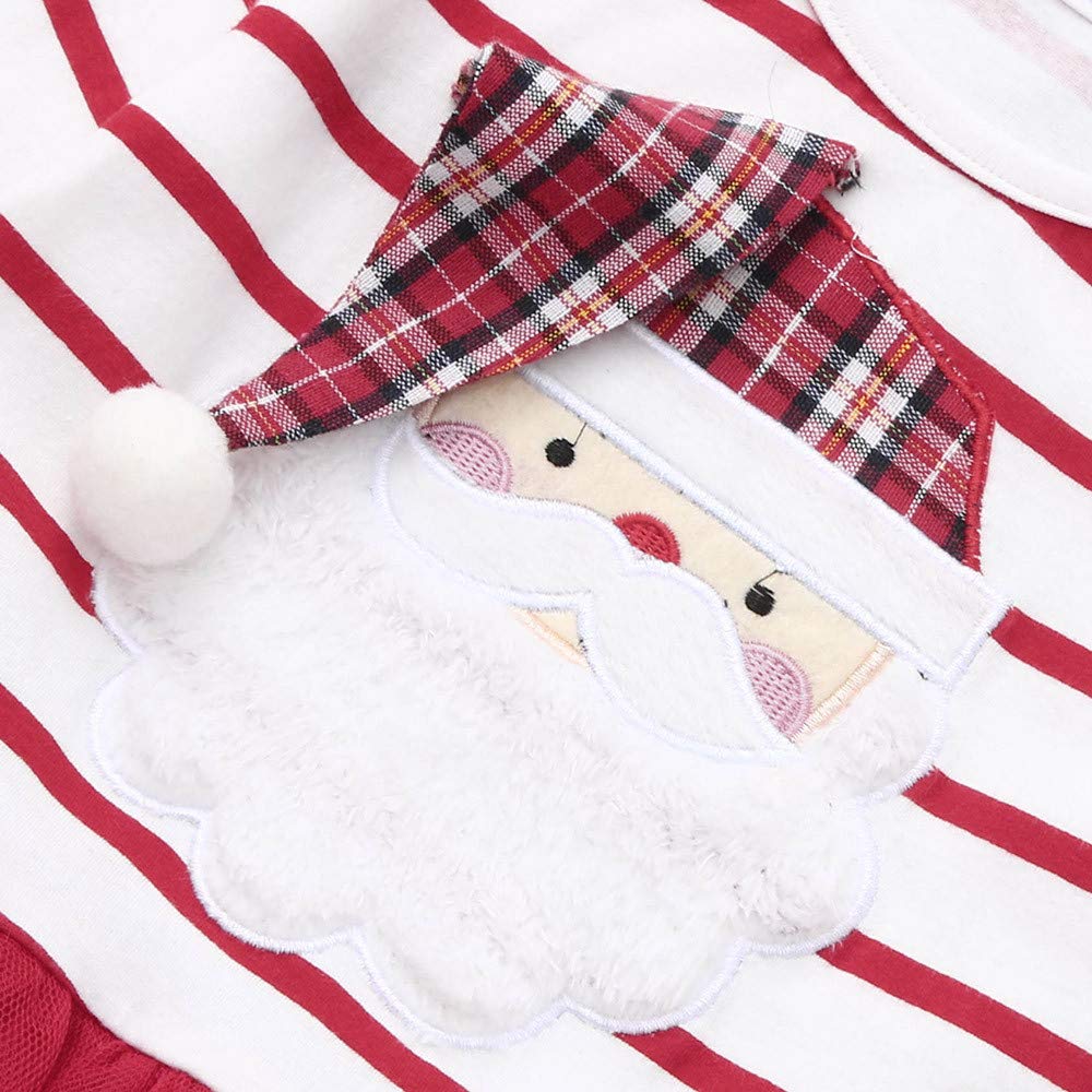 2025 Navidad Baby Tul Dibujos Animados Trajes Vestido Infantil Rayas Santa Vestido y Falda de Navidad