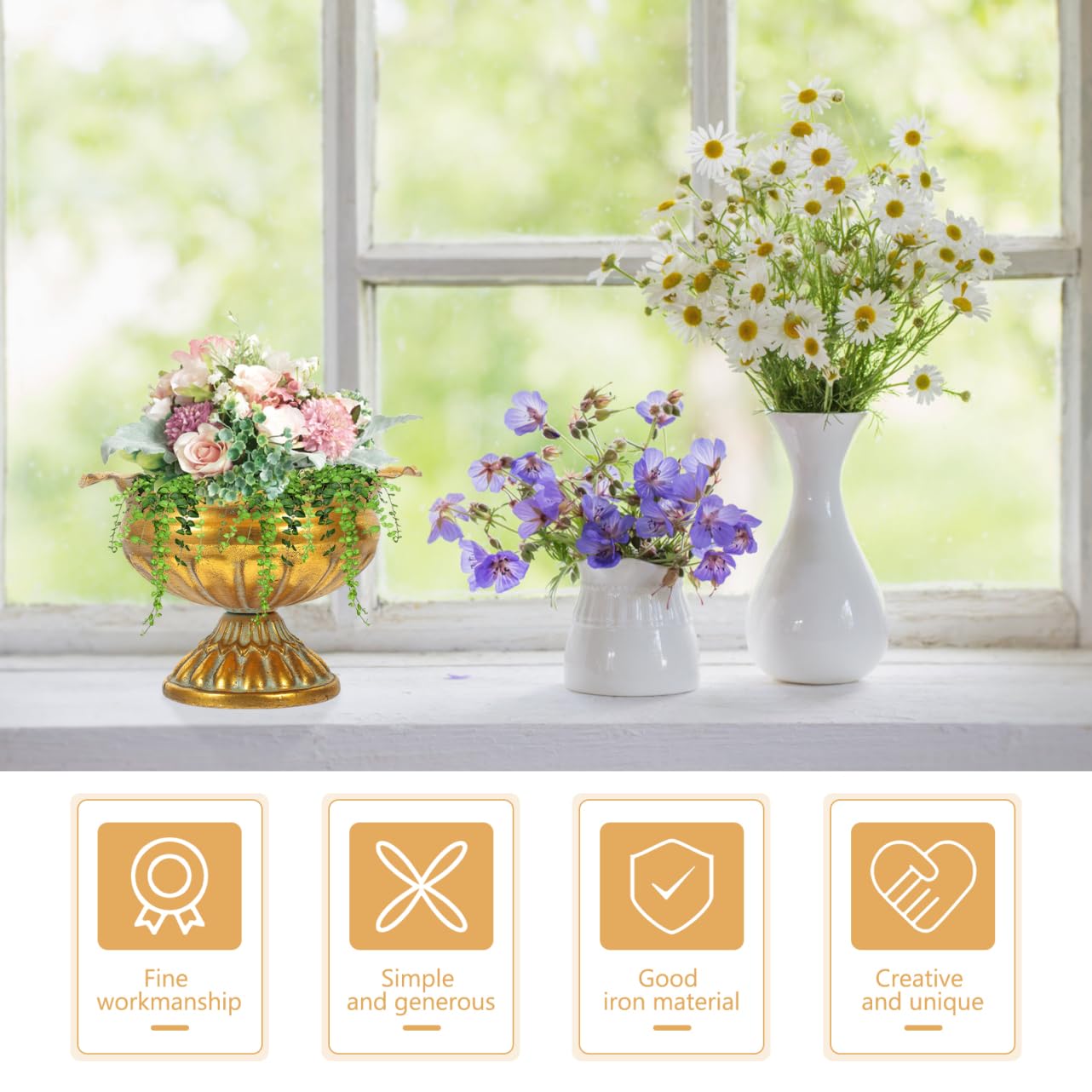Amazon.co.jp: MAGICLULU 鉄製植木鉢 アンティーク 骨壺 プランター