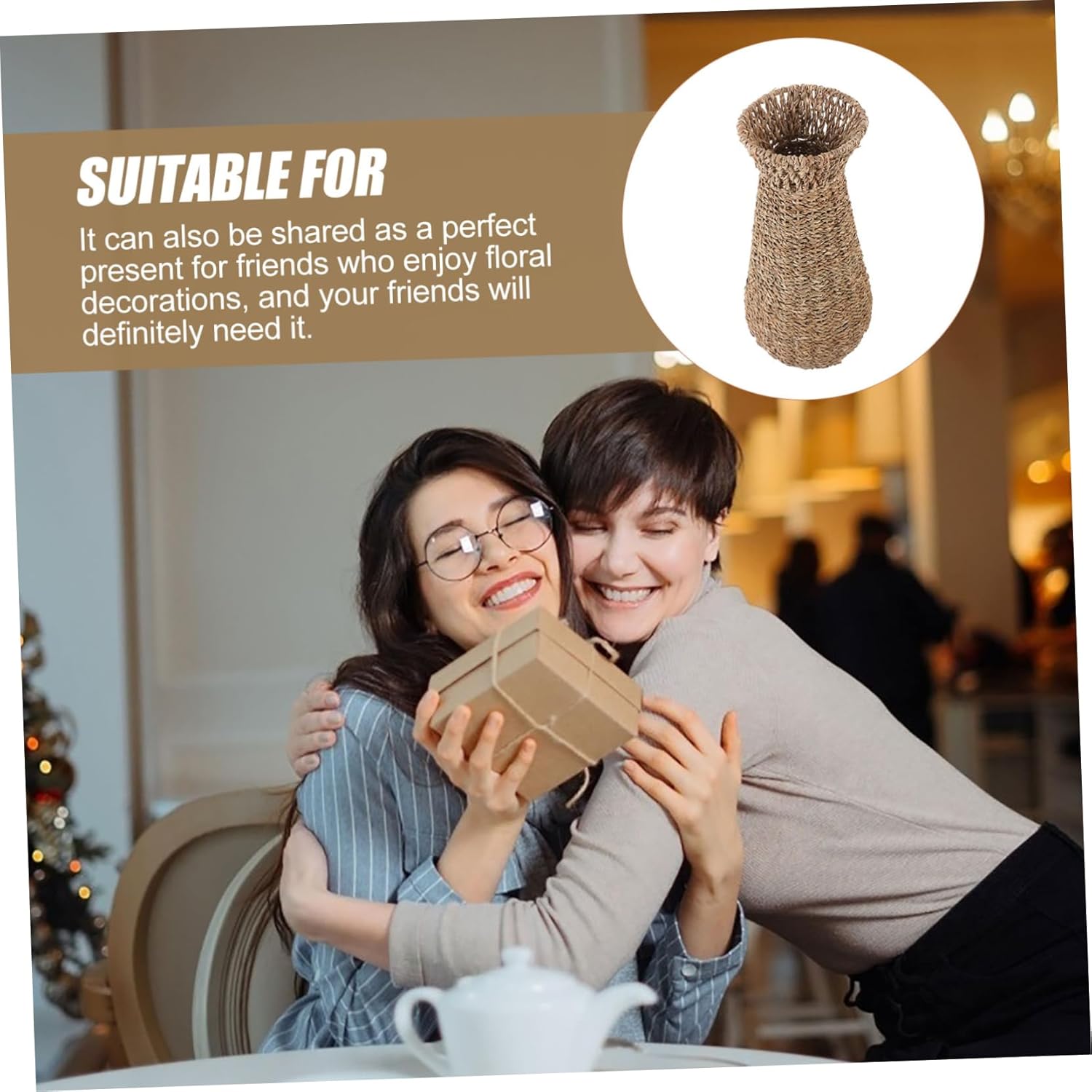 Floor Vase Decorative Woven Vase Plant Stands Rustic Wedding Decor Wicker s Tall Ornament European Style Flower Basket Desktop Flower Arrangement Office Straw