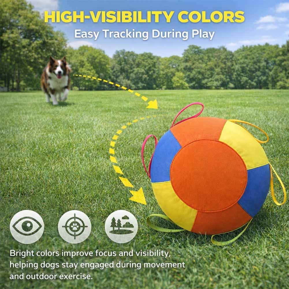 Calming Jumbo Ball for Dogs, 10/18/22" Herding Ball for Dogs Large, Double-Layer Thickened and Tear-Resistant, Durable Zipper Design with Heavy-Duty Handle Cover and Pump (A-18IN)