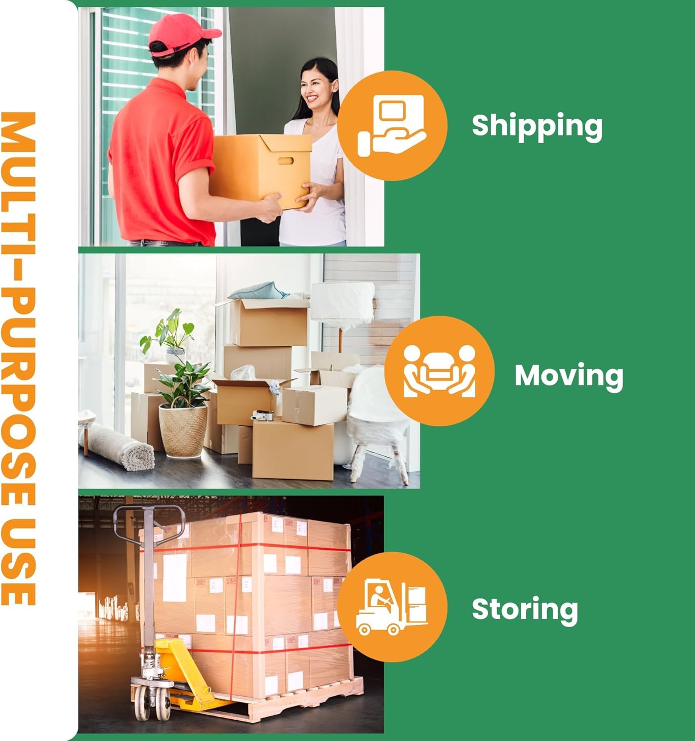 NEXUSWAY 18'' Shrink Wrap for Moving - Stretch Film Pallet Wrap Roll Heavy Duty 1000 feet 80 Gauge Industrial Strength up to 800% Stretch 20 Microns for Shipping Moving Furniture (Pack of 2)
