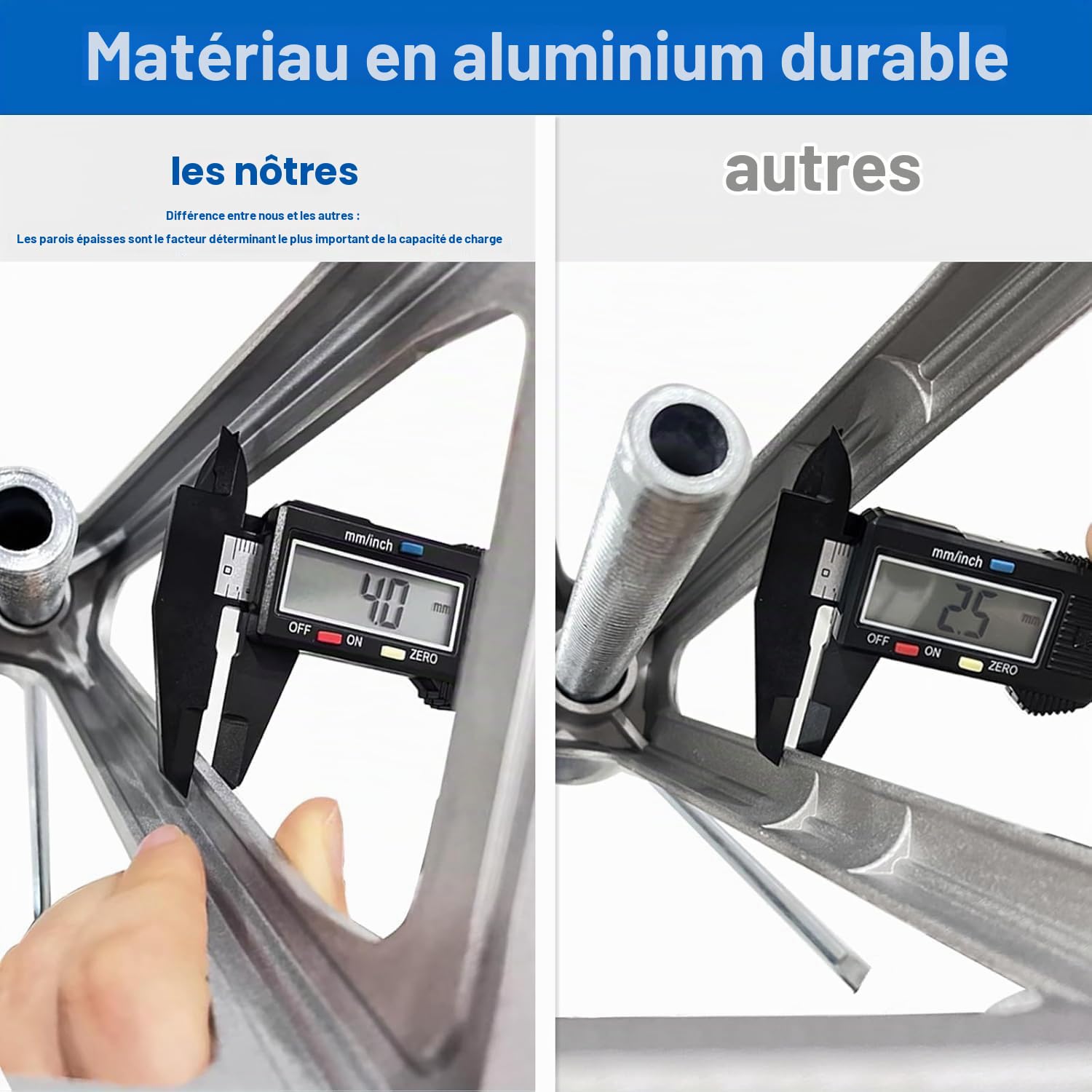 4 Pcs Chandelles de Stabilisation pour Caravane Stabilisateur,Béquille pour Caravane en Aluminium Hauteur Réglable 270-440 mm,Charge maximale:1000 kg,Pour voiture,caravane,camping-car,remorque