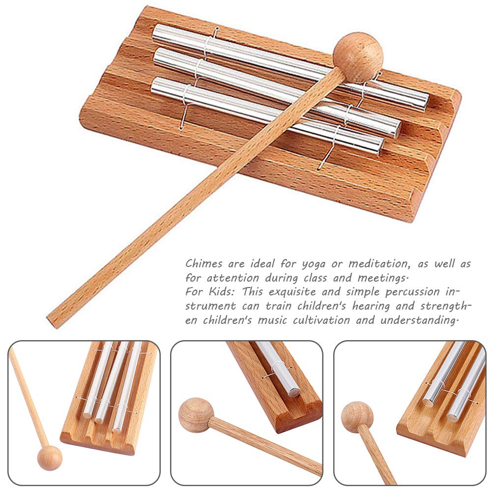 MOVKZACV Meditationsklingel, Trio, Glocke für Meditation, Klassenzimmer, Glocke mit Schlägel und Tuch, Schlaginstrument für Gebet, Yoga, Zenergy