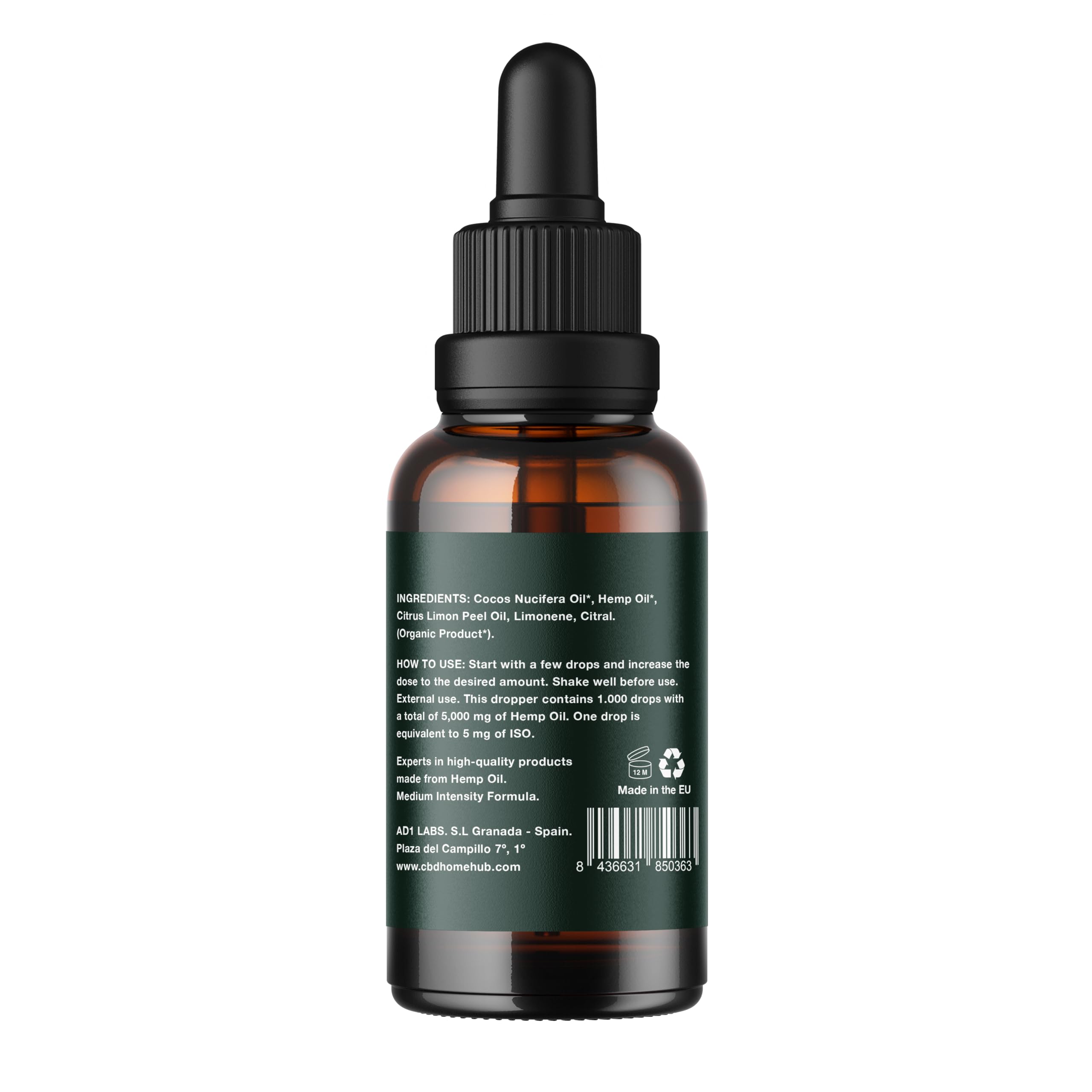 Huile de Graines de Chanvre Max 20% - 50 ml - Base de Coco et Graines de Chanvre Biologiques - Pressée à Froid - Sans Additifs ni Solvants - 100% Végétale - Certifiée Biologique UE