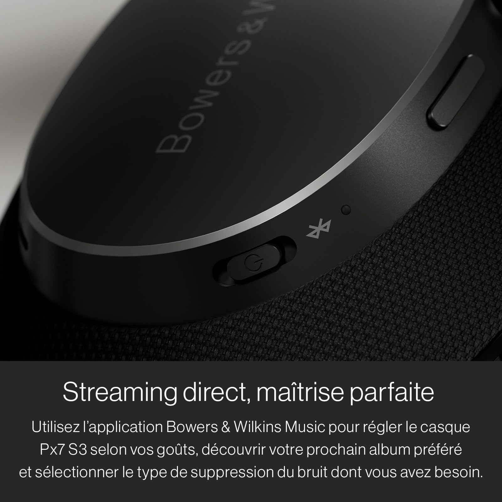 Bowers & Wilkins Px7 S3 Casque Supra-Auriculaire sans Fil, Réduction de Bruit Avancée, DSP 24-bit, aptX Lossless, 30 Heures de Lecture, 8 Microphones, Charge Rapide - Noir Anthracite