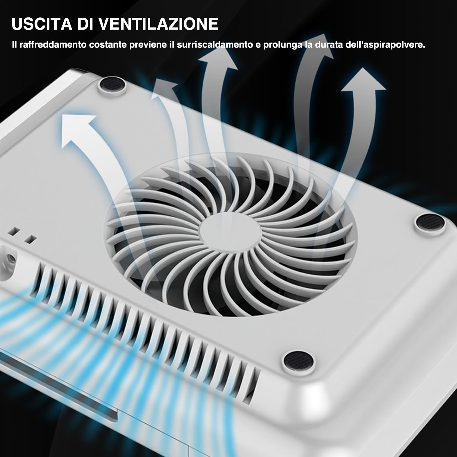 VOLTIX Aspiratore Unghie Professionale 80W, Velocità Regolabile fino a 4500RPM, LCD Touch Screen, Aspirapolvere per Unghie a Batteria, Macchina Aspiratore per Manicure e Pedicure