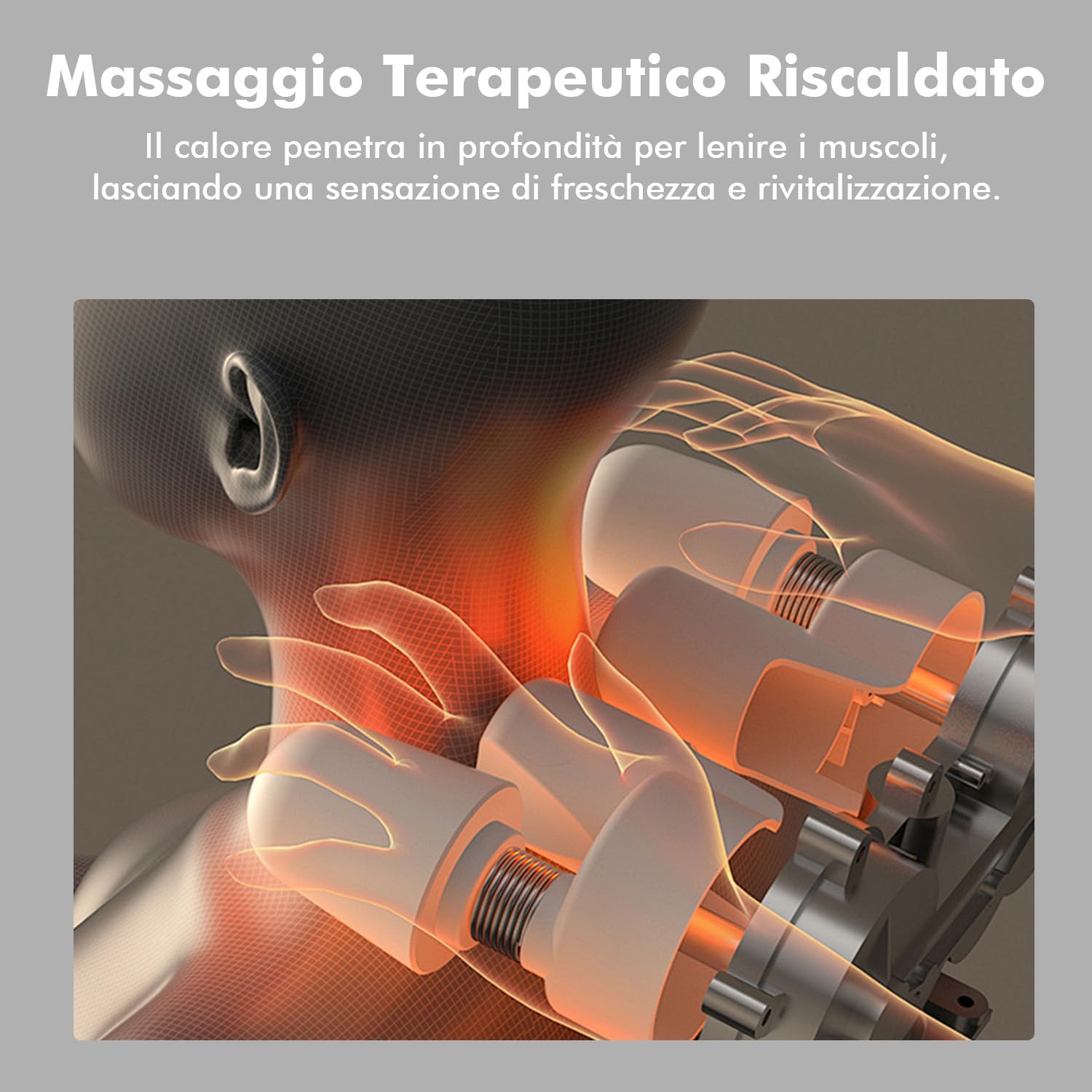 Massaggiatore Cervicale, Massaggiatore Schiena e Collo con Funzione di Riscaldamento e 3 Velocità Regolabili, Natale Regali per Uomini, Donne, Mamma, Papà