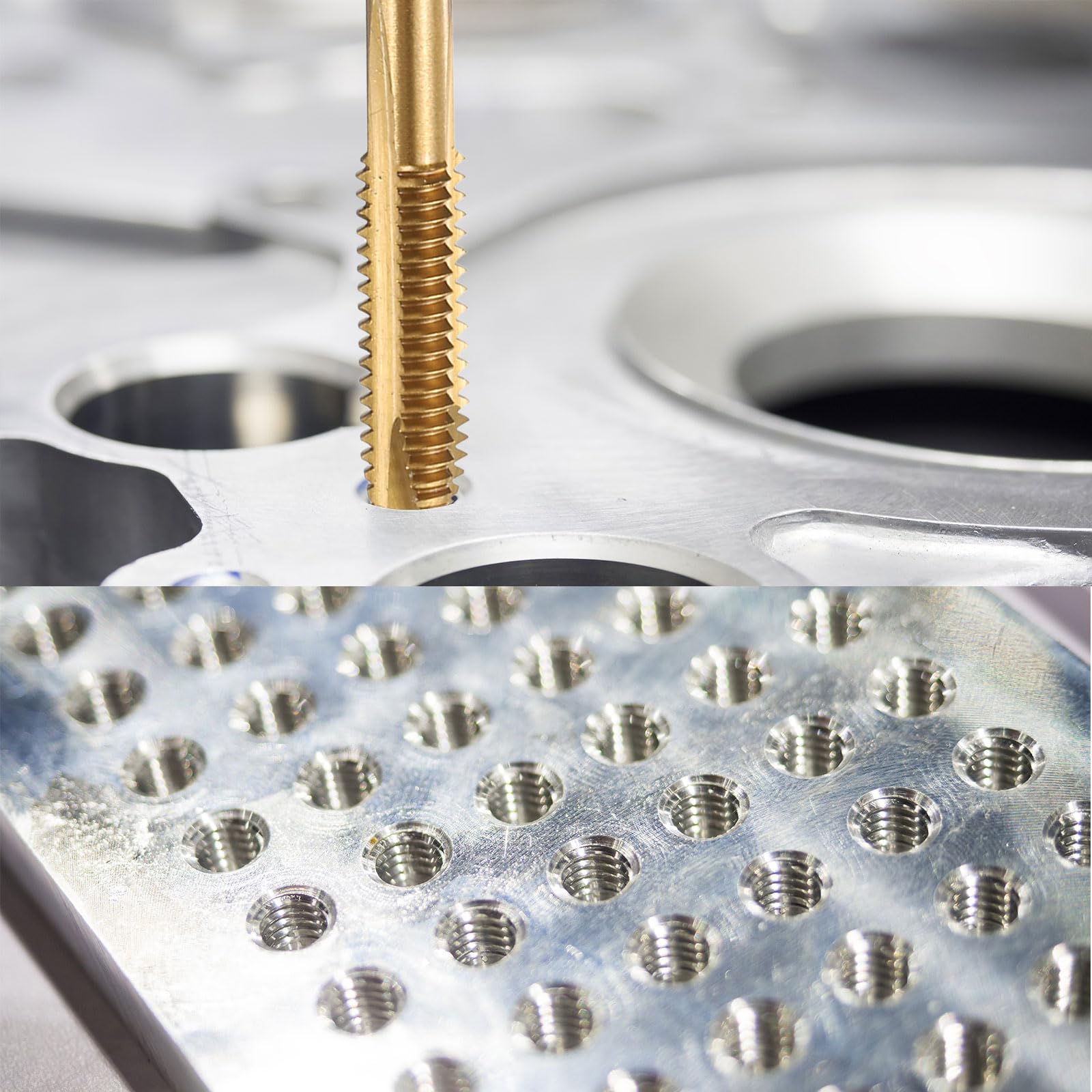 Set di maschi e punte da trapano, 2 maschi per filettatura a spirale metrica M4 x 0,7 e 2 punte elicoidali da trapano da 3,3 mm, kit di utensili per filettatura M35 HSS-CO/HSS-6542 rivestiti in tit