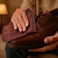Vista 6 de 10 piezas de kit de paños para pulir zapatos con aplicadores para brillo, paños de limpieza para zapatos de cuero y botas, paños de microfibra