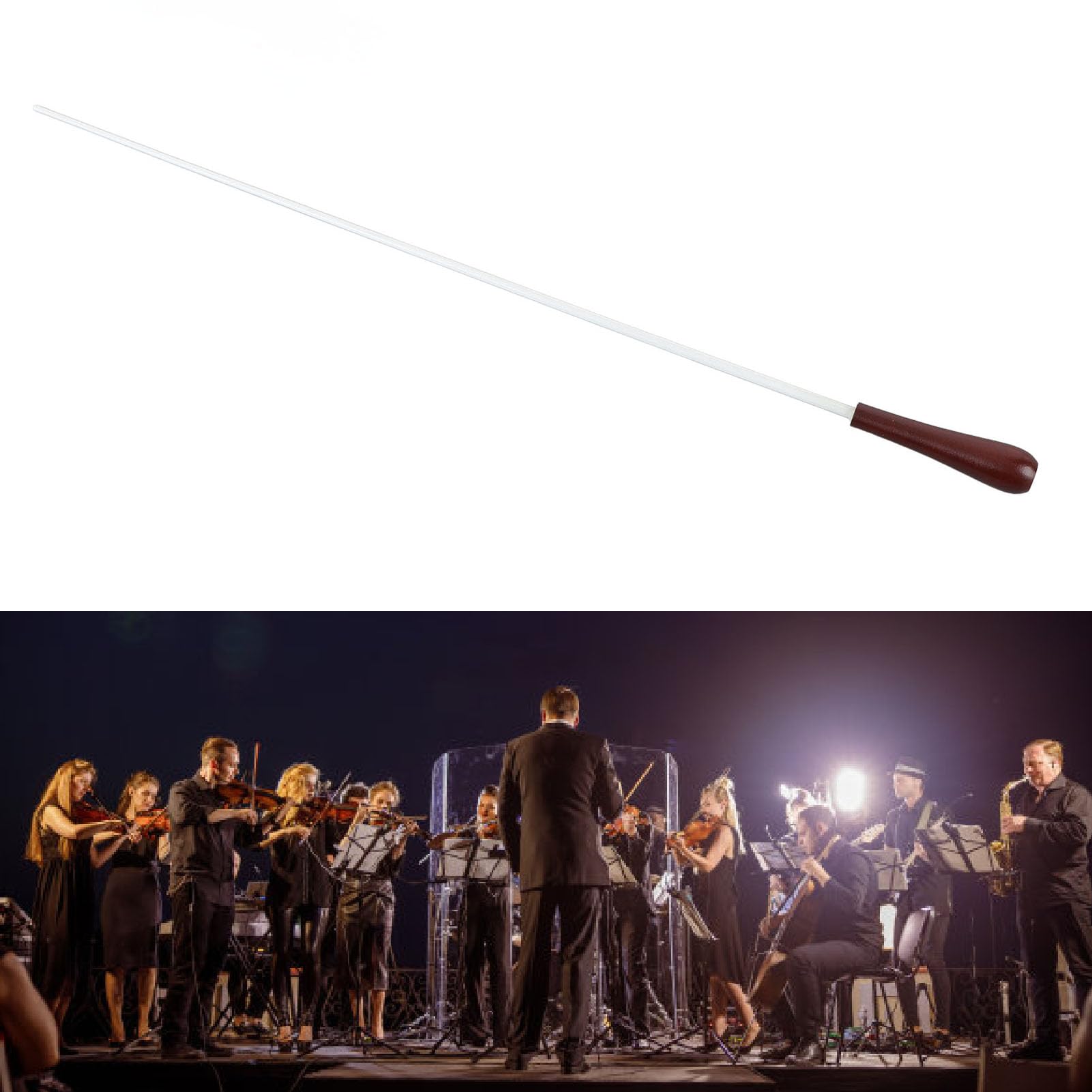 15,4 -Zoll -Musik Leitete Stab, Musikstab, Orchester Baton Band Dirigent Baton mit Fichtenholzhandle und Lagerhülle für Orchester, Musikprofis für Orchester -Dirigenten