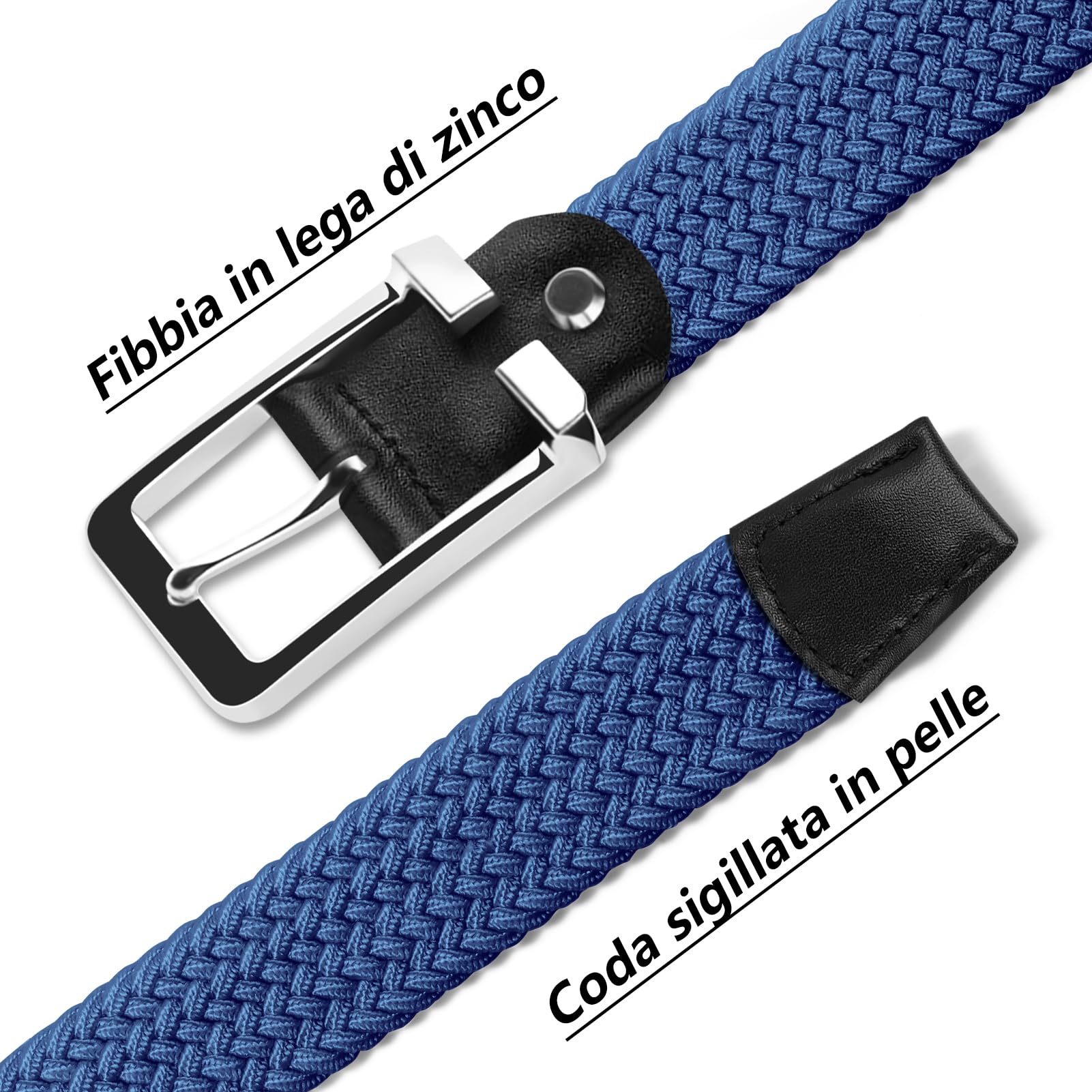 LAKIDAY Cintura in Tessuto Cintura Elasticizzata Cintura intrecciata cintura intrecciata Elastica perUomo e Donna ampia lunghezza da 3,5 cm da 100 cm a 130 cm