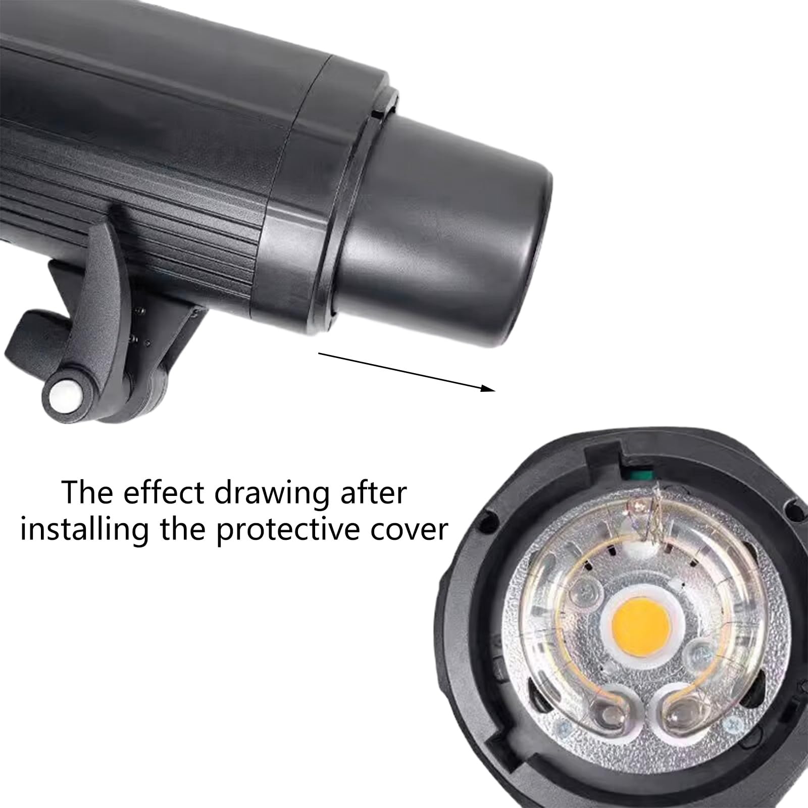Cubiertas protectoras para tubos de luz intermitente de estudio para dispositivos Bowens Mount 99 x 58 mm y 99 x 105 mm Plástico irrompible Bowens Mount Linternas Protectores