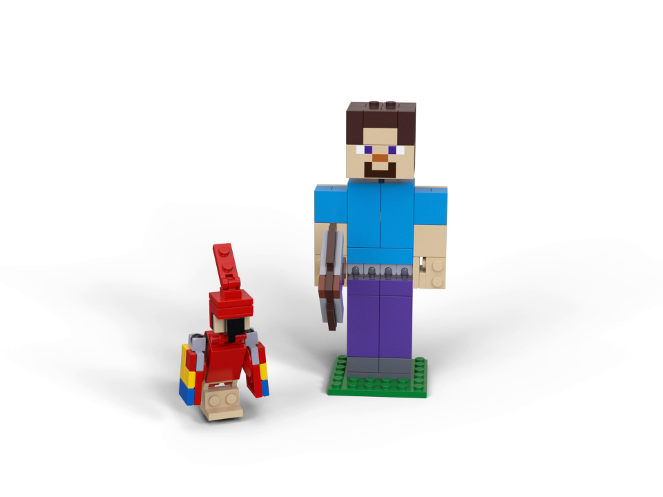 Minecraft Lego 21148 BigFig Steve mit Papagei – Bild 7