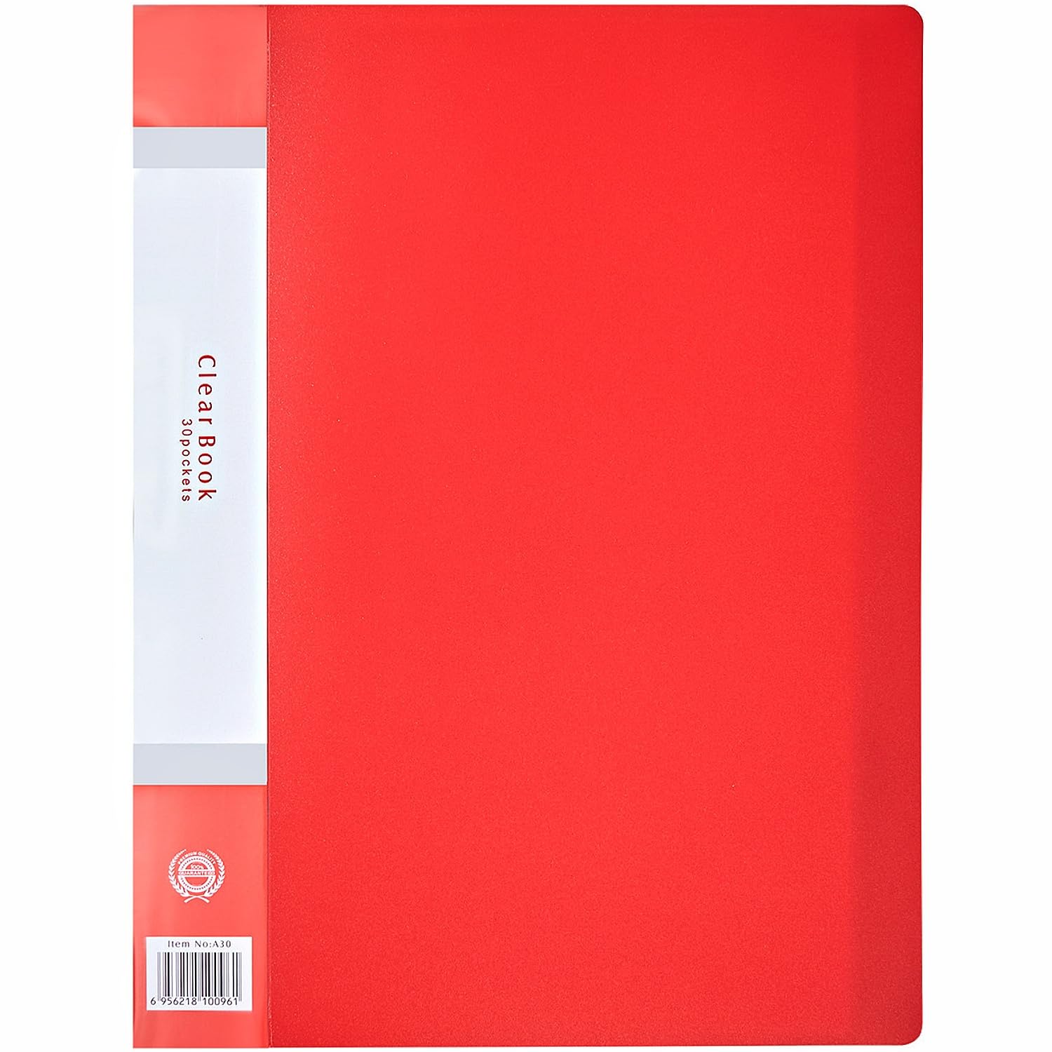 30-Pocket Binder with Plastic Sleeves, A4 Display 30 Pages with Clear Sheet Protectors, Portfolio Presentation Book for Artwork, Document Organizer Binder, Red