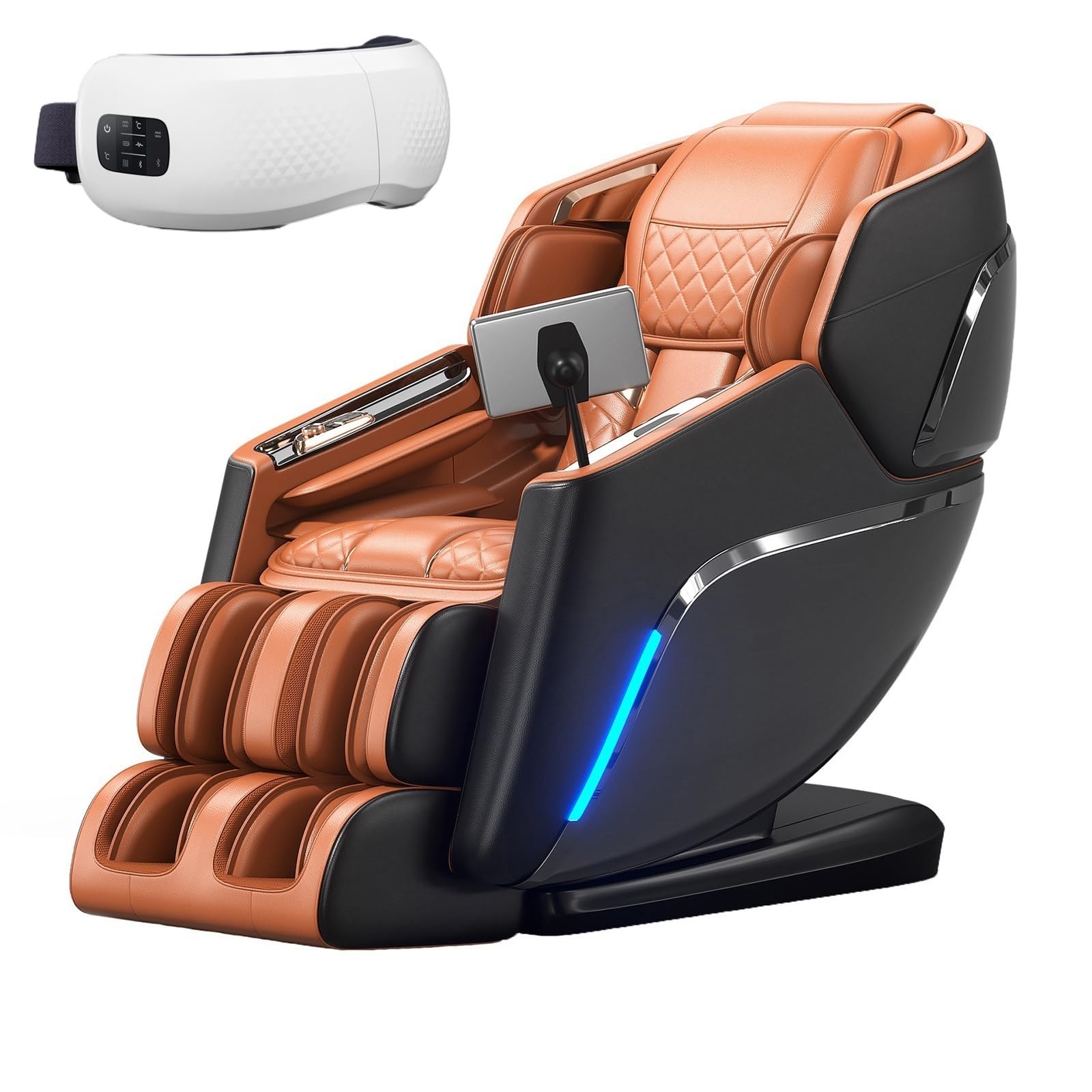Poltrona Massaggiatrice 4D di Lusso, Controllo Vocale IA Rilassante con Sospensione Zero-Gravity Ricarica Wireless 12 Modalità Professionali Adatta a Diverse Tipologie di Utenti(Orange)