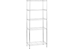 Honey Can Do 5-Tier Adjustable Heavy Duty Storage Shelving Unit Chrome 5 Tier