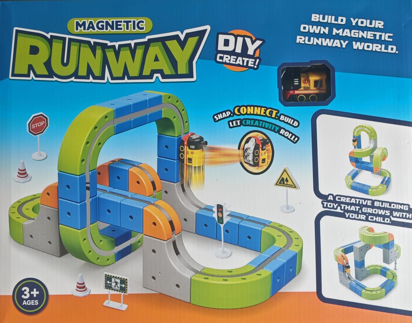 66-Piece Magnetic Runway Train Set for Kids – Electric Track Toy