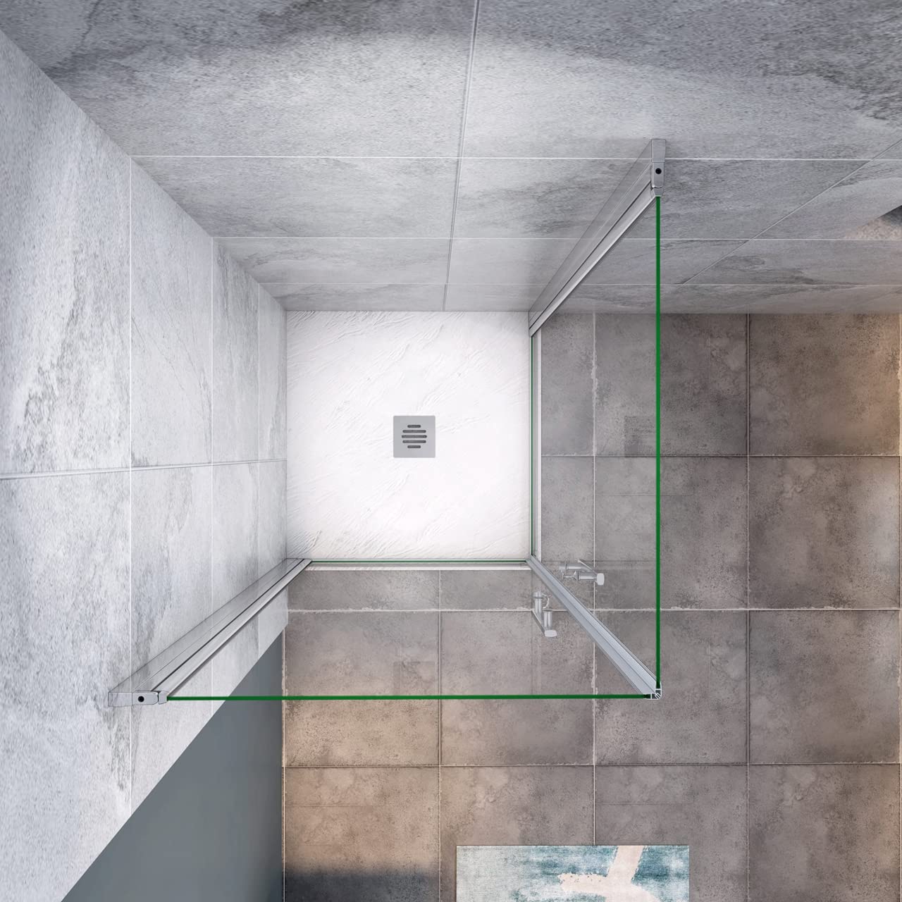 Box Doccia Angolare Due Porte a Battente 80x80x195cm Temperato Vetro 6mm