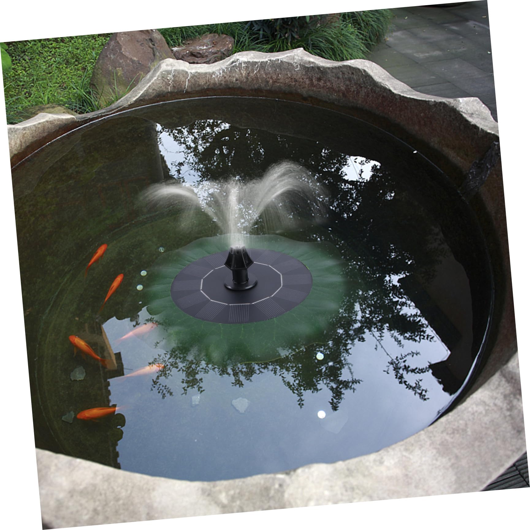 GALPADA Pompa Solare in Plastica per Galleggiante a Forma Loto, Pompa Acqua Dc senza Spazzole Facile da Spostare per Giardino e Bagno degli