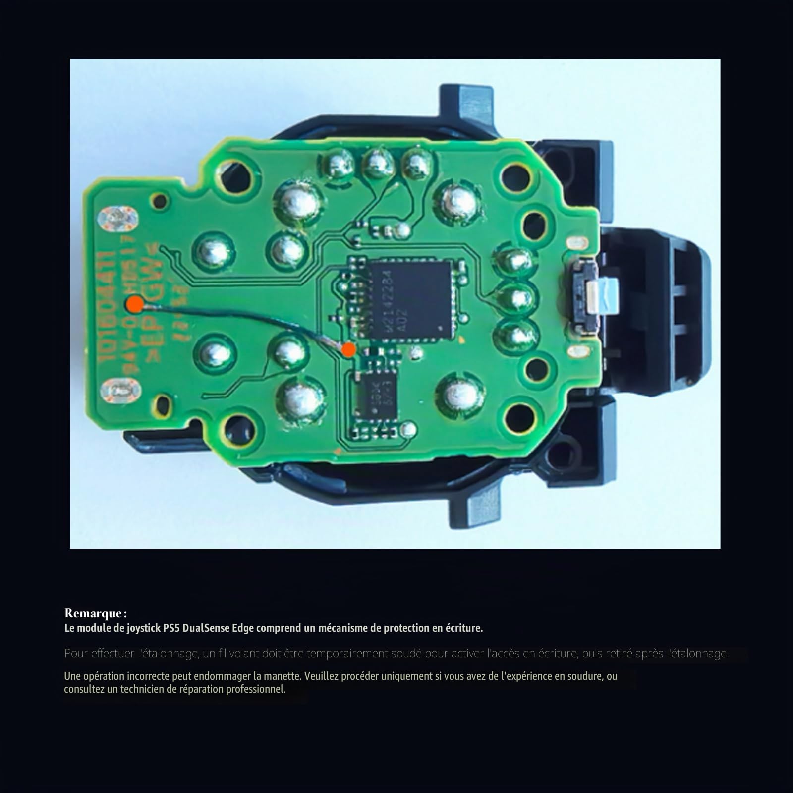 GuliKit TMR Kit de Remplacement pour Manette PS5 DualSense, Module de réparation de bâton électromagnétique Anti-dérive avec Capuchons de Joystick, Soudure nécessaire (Pas pour DualSense Edge) | Module de réparation de bâton électromagnétique anti-dérive
