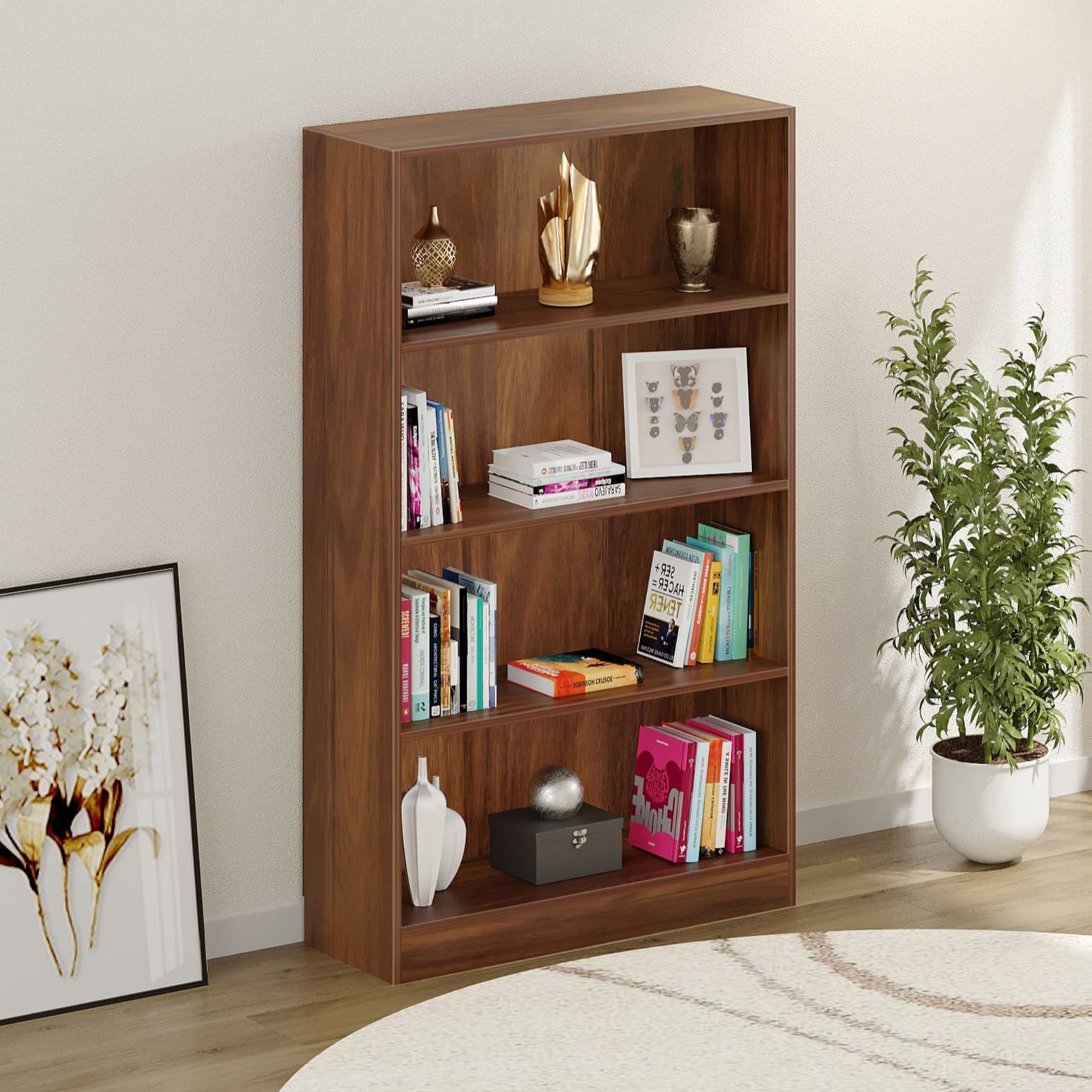 Cabinet Book Rack BLUEWUD Alex Engineered Wood Bookshelf Cabinet Book Rack Organizer with ...