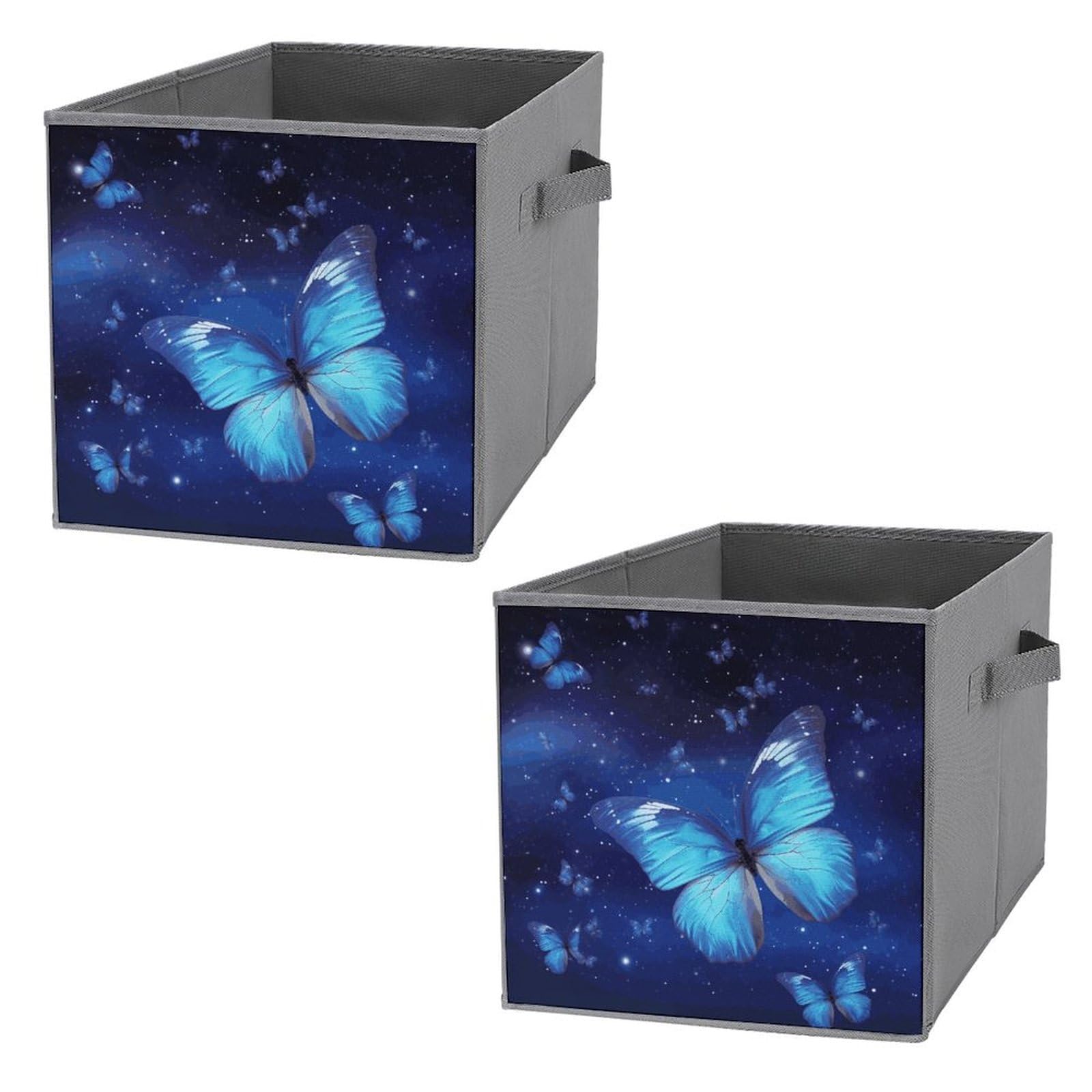 Boîtes de rangement pliables papillon étoilé bleu pour placard et linge