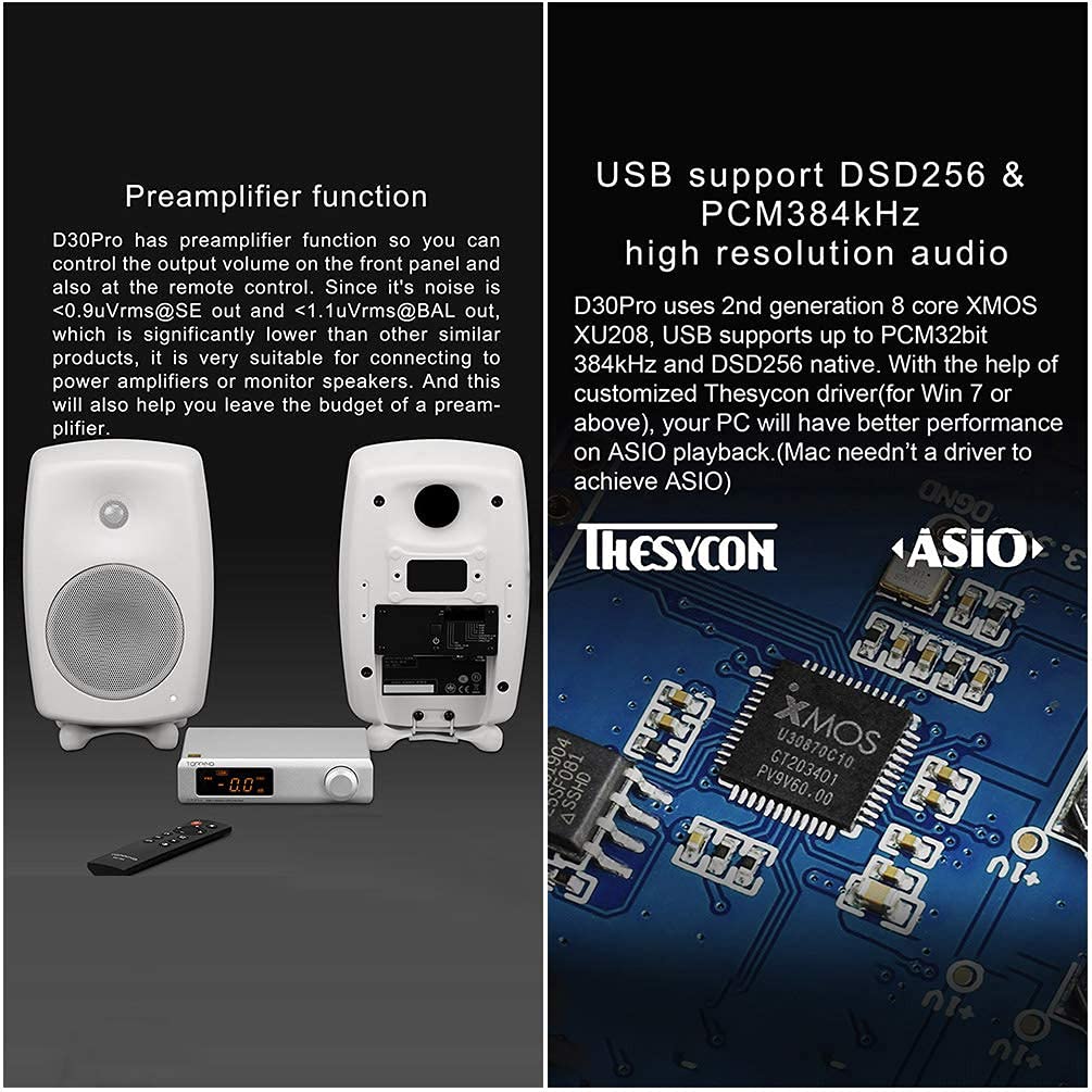 TOPPING D30 Pro Full Balanced DAC Hifi Preamp CS43198x4 Decoding Chips