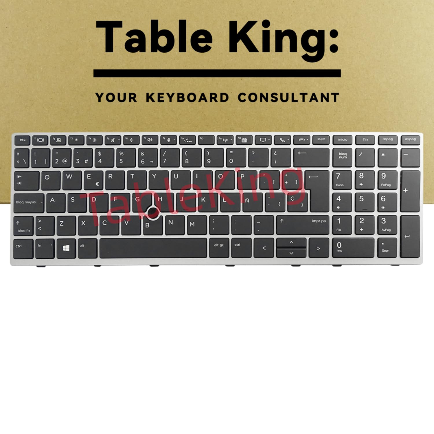 Teclado Plateado de Repuesto con retroiluminación para HP EliteBook 850 G5 850 G6 855 G5 750 G5 755 G5 ZBook 15u G5 ZBook 15u G6 (España)