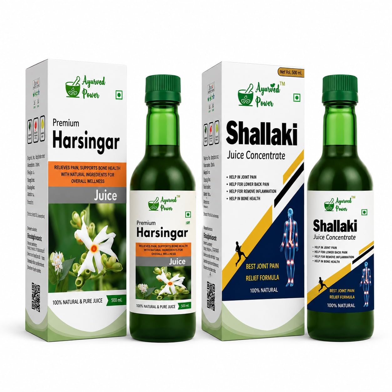 Shallaki & Harsingar Juice 500ml | Harshringar Leaf Juice | Pain Reliever For joints & muscles pain | Pain relief combo | Plant-Based Wellness Beverage | Sugar Free Formula-image-9