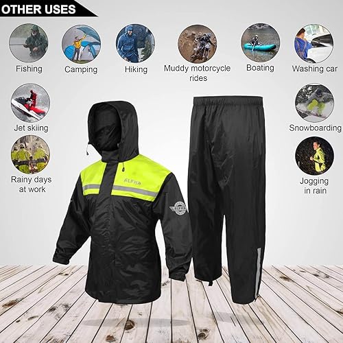 Miniatura 3 de Alpha Cycle Gear - Traje de lluvia para hombre y mujer, chaqueta y pantalón, diseño reflectante e impermeable