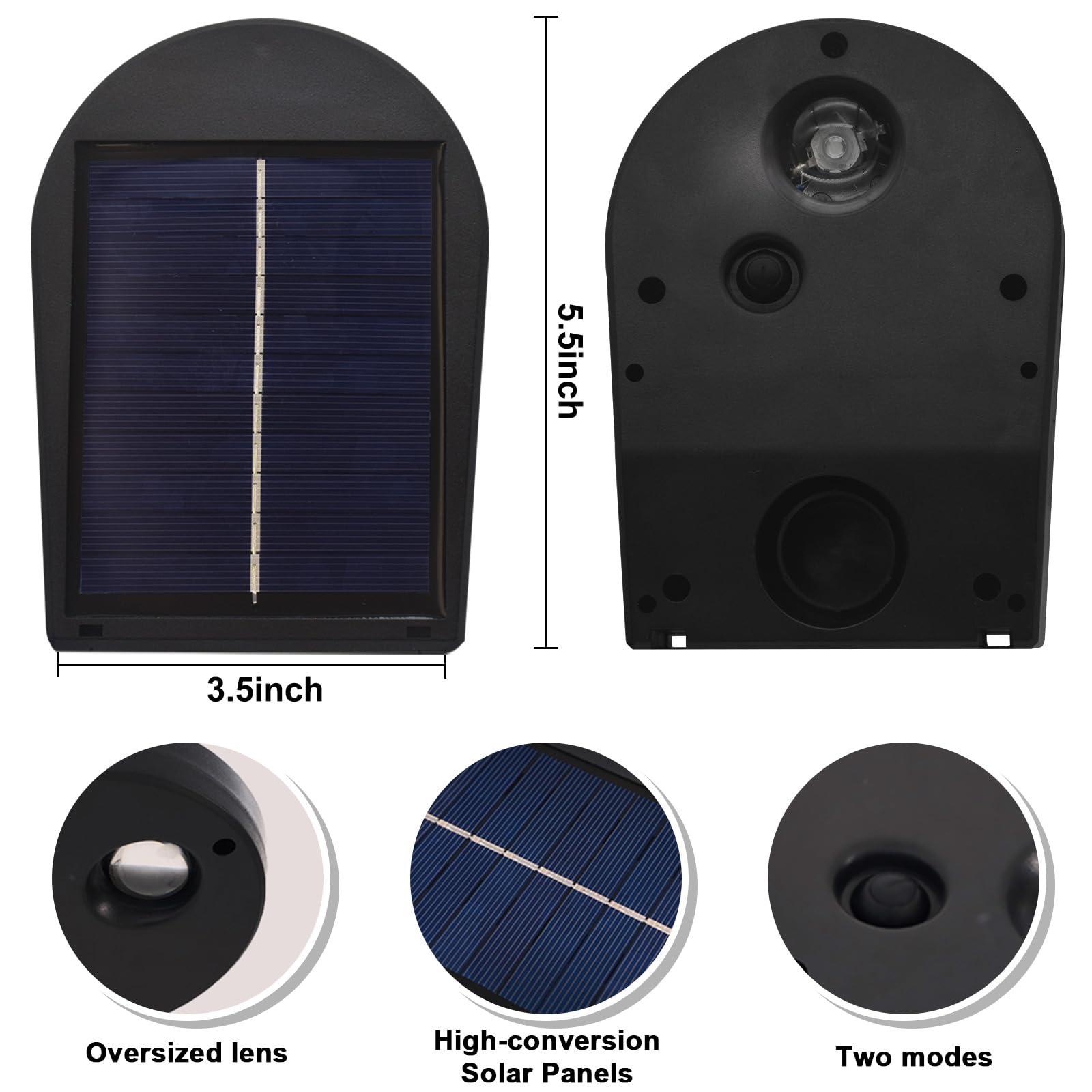 Mrzxy Solar-Zaunlichter, helle Wandleuchte, Dämmerung bis Morgendämmerung, wasserdichte Solarleuchten für Hausnummer, Garage, Veranda, Außenwand (warmweiß, 2 Stück)