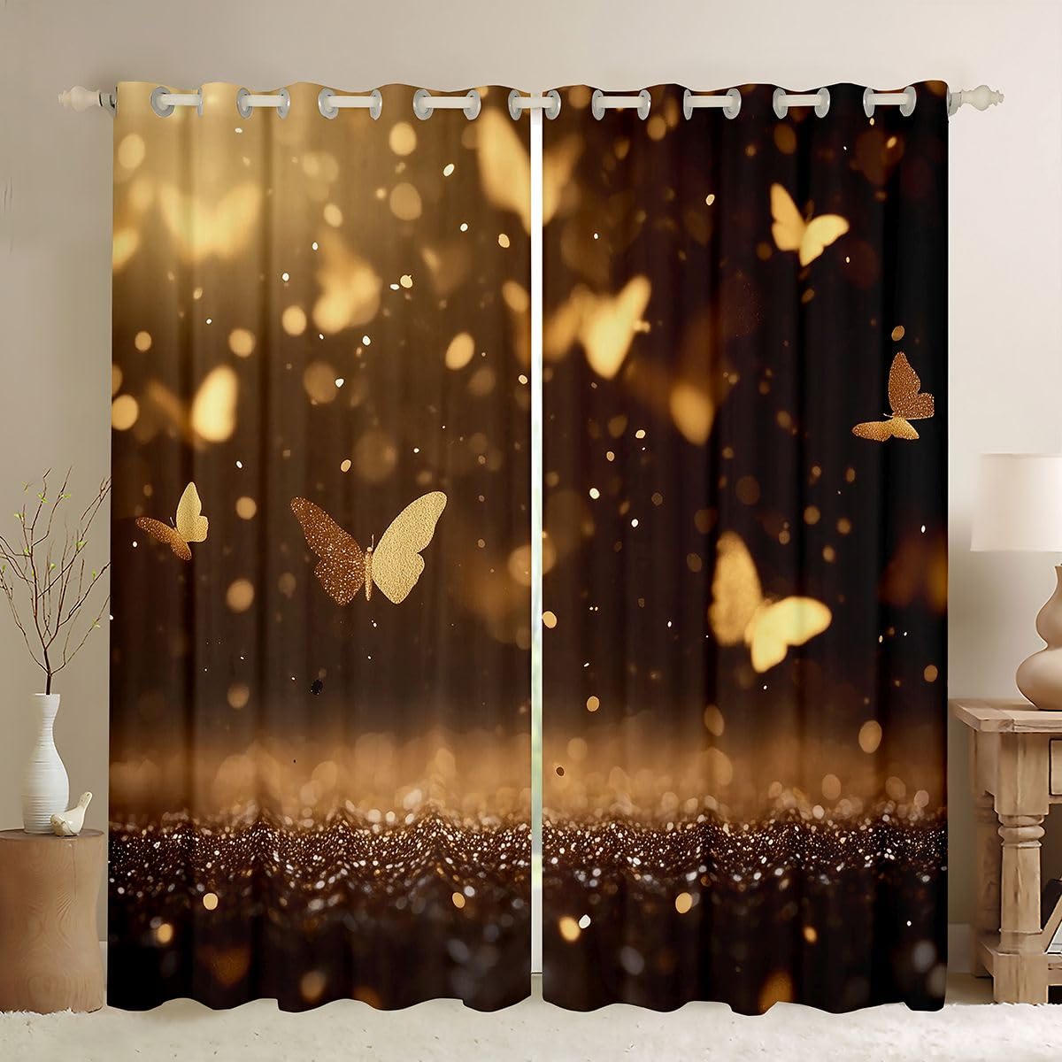 Rideau voilage animal esthetique galaxie et occultant rustique Homewish 117x137