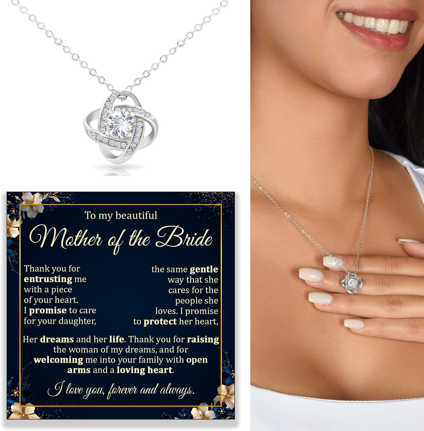 To My Mother Of The Bride Necklace, Boyfriend's Mom Necklace Gifts, Mother Of The Bride Wedding Gift From Bride, Mother Of The Bride Necklace Gifts From Daughter, Boyfriends Mom Gifts From Girlfriend