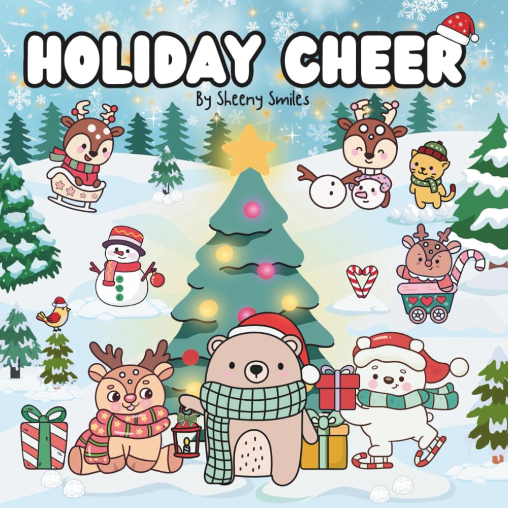 Holiday Cheer: A Merry Coloring Adventure with Adorable Animals and Festive Christmas Scenes