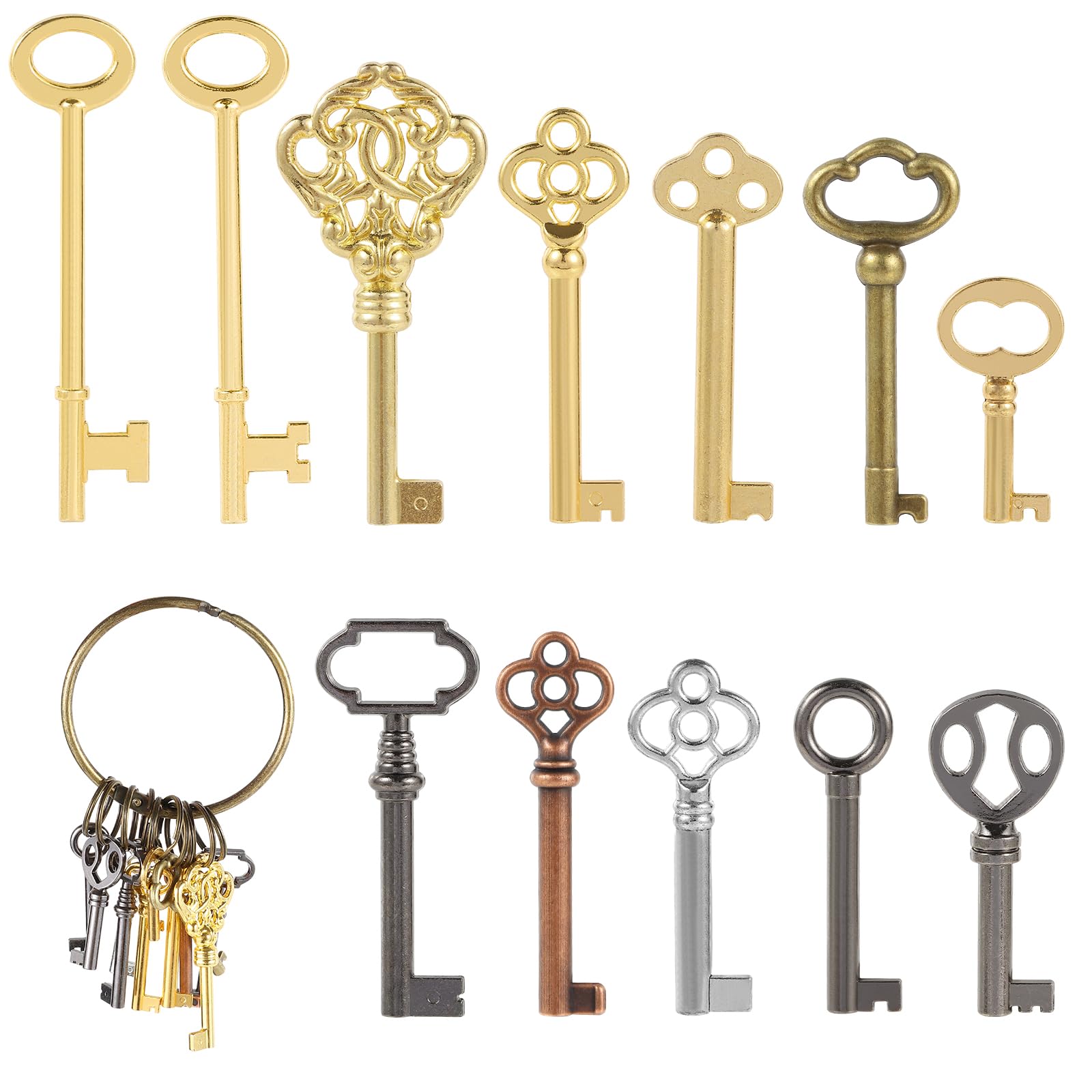 12PCS Hollow Barrel Skeleton Key, Hollow Skeleton Keys, Vintage Furniture, Vintage Locks, Decorations